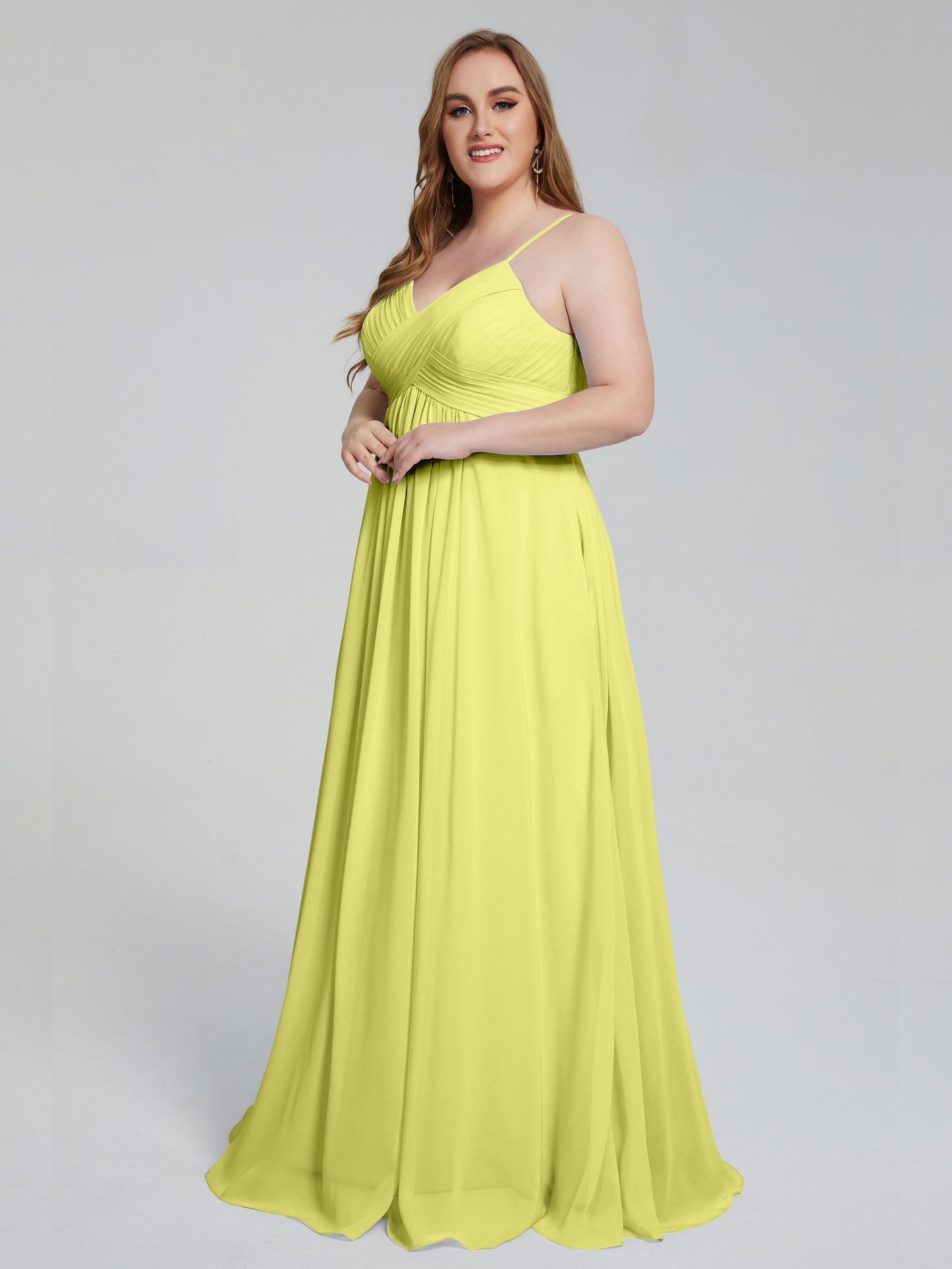 Londyn Spaghetti Straps Plus Size Long Bridesmaid Dresses