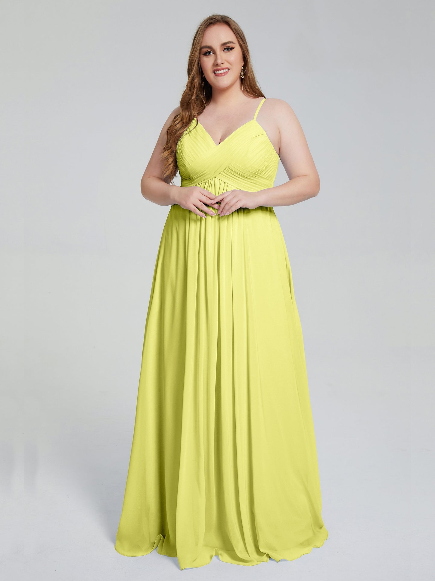 Londyn Spaghetti Straps Plus Size Long Bridesmaid Dresses