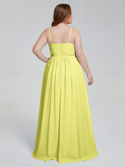 Londyn Spaghetti Straps Plus Size Long Bridesmaid Dresses