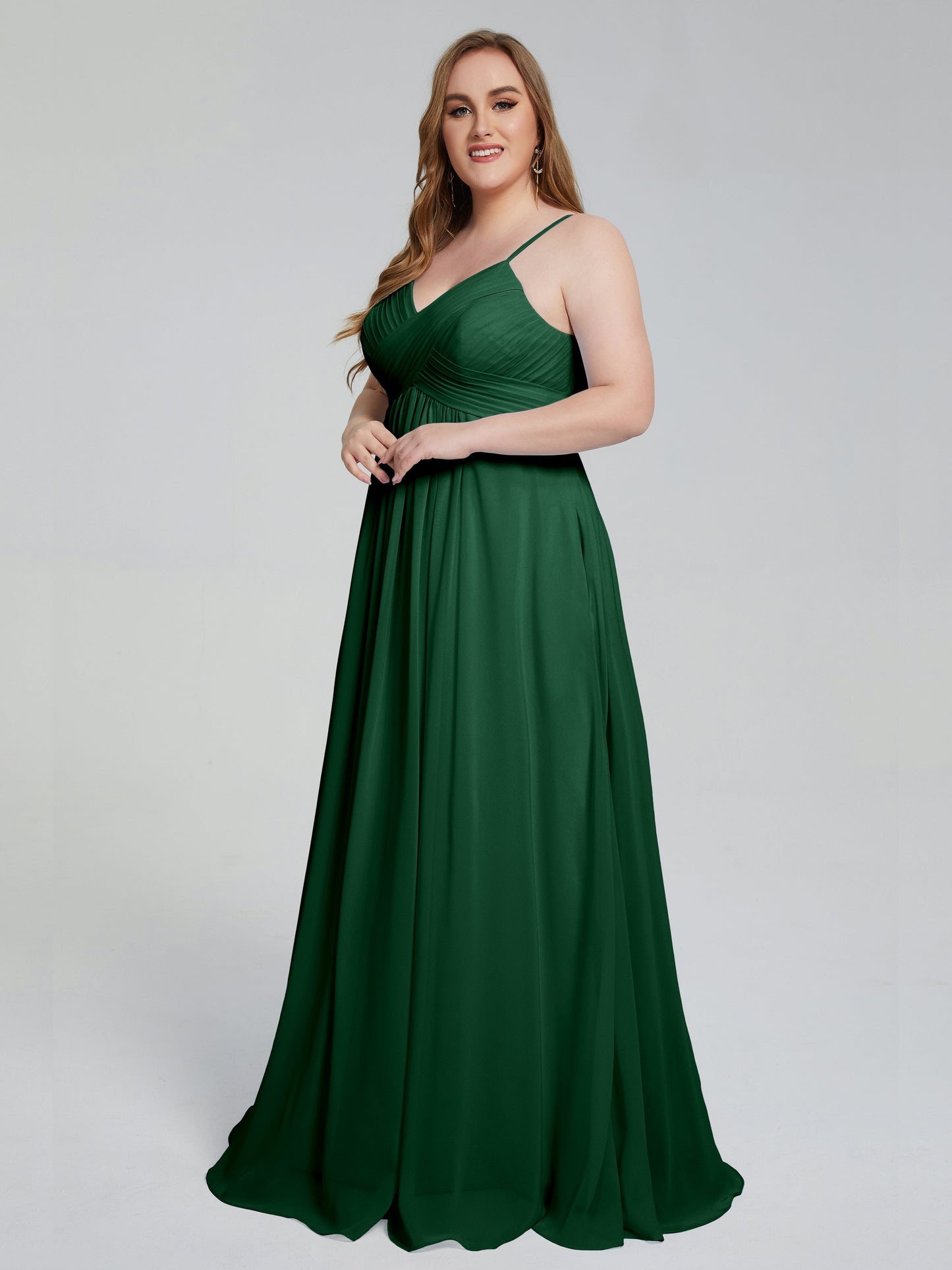 Londyn Spaghetti Straps Plus Size Long Bridesmaid Dresses