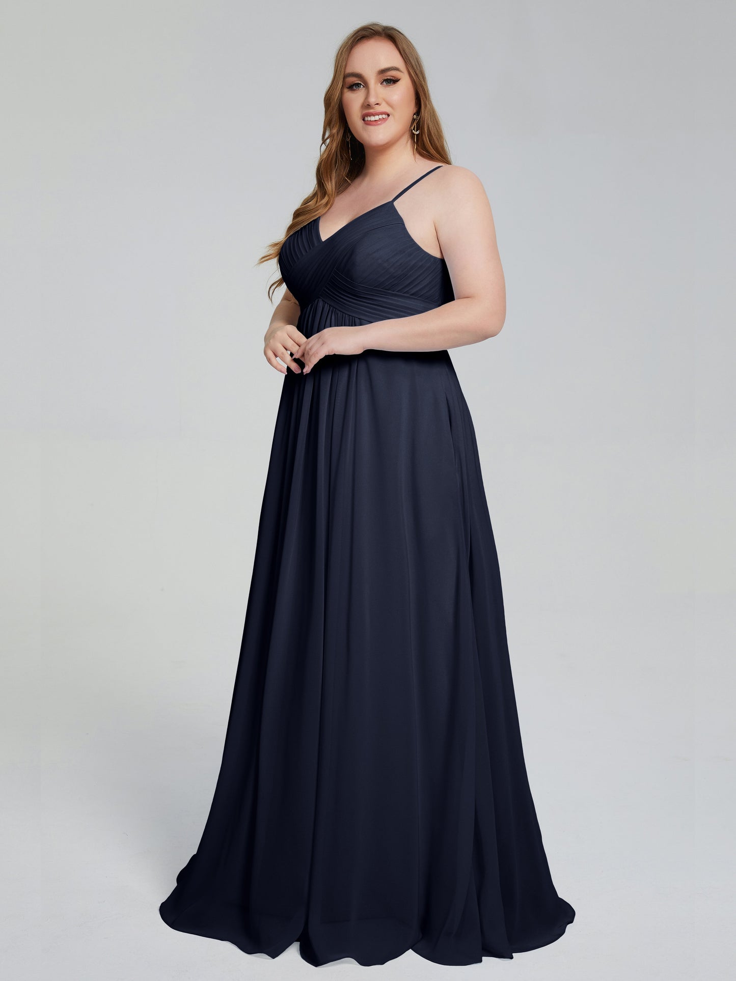 Londyn Spaghetti Straps Plus Size Long Bridesmaid Dresses