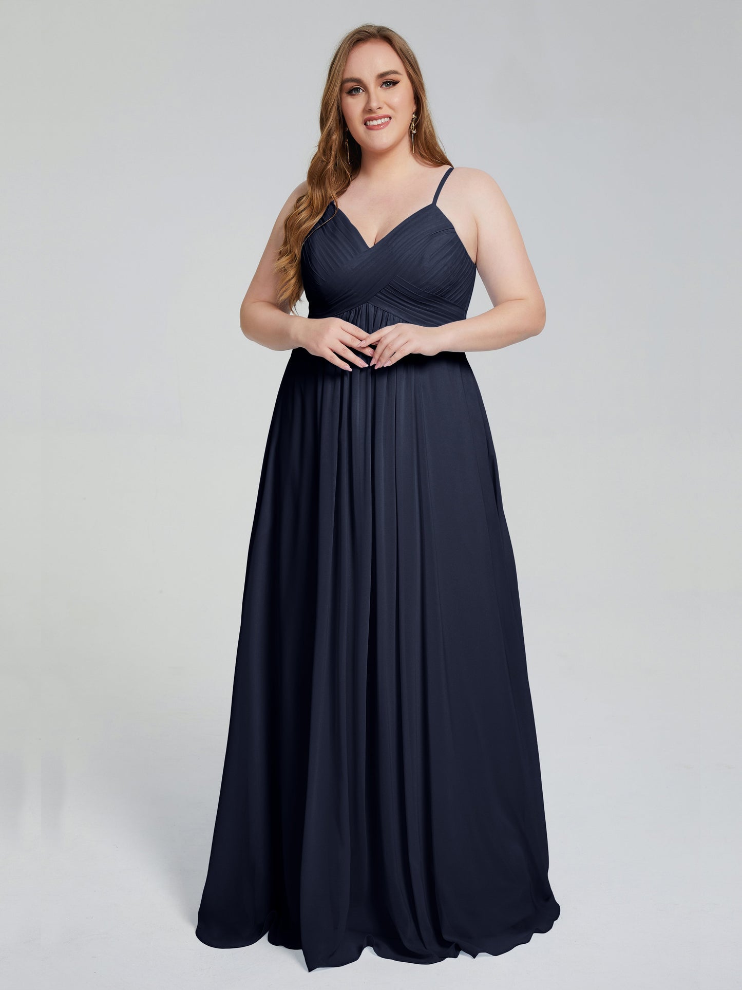 Londyn Spaghetti Straps Plus Size Long Bridesmaid Dresses