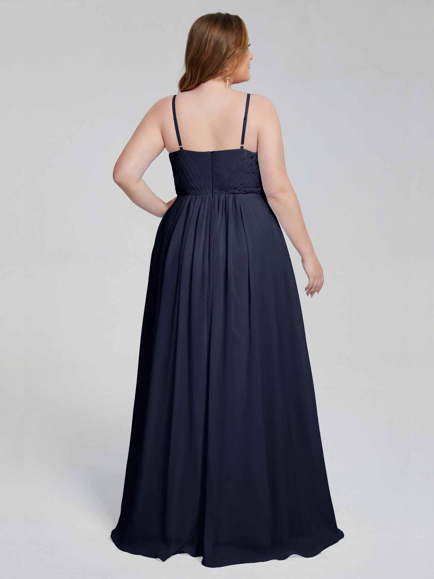 Londyn Spaghetti Straps Plus Size Long Bridesmaid Dresses