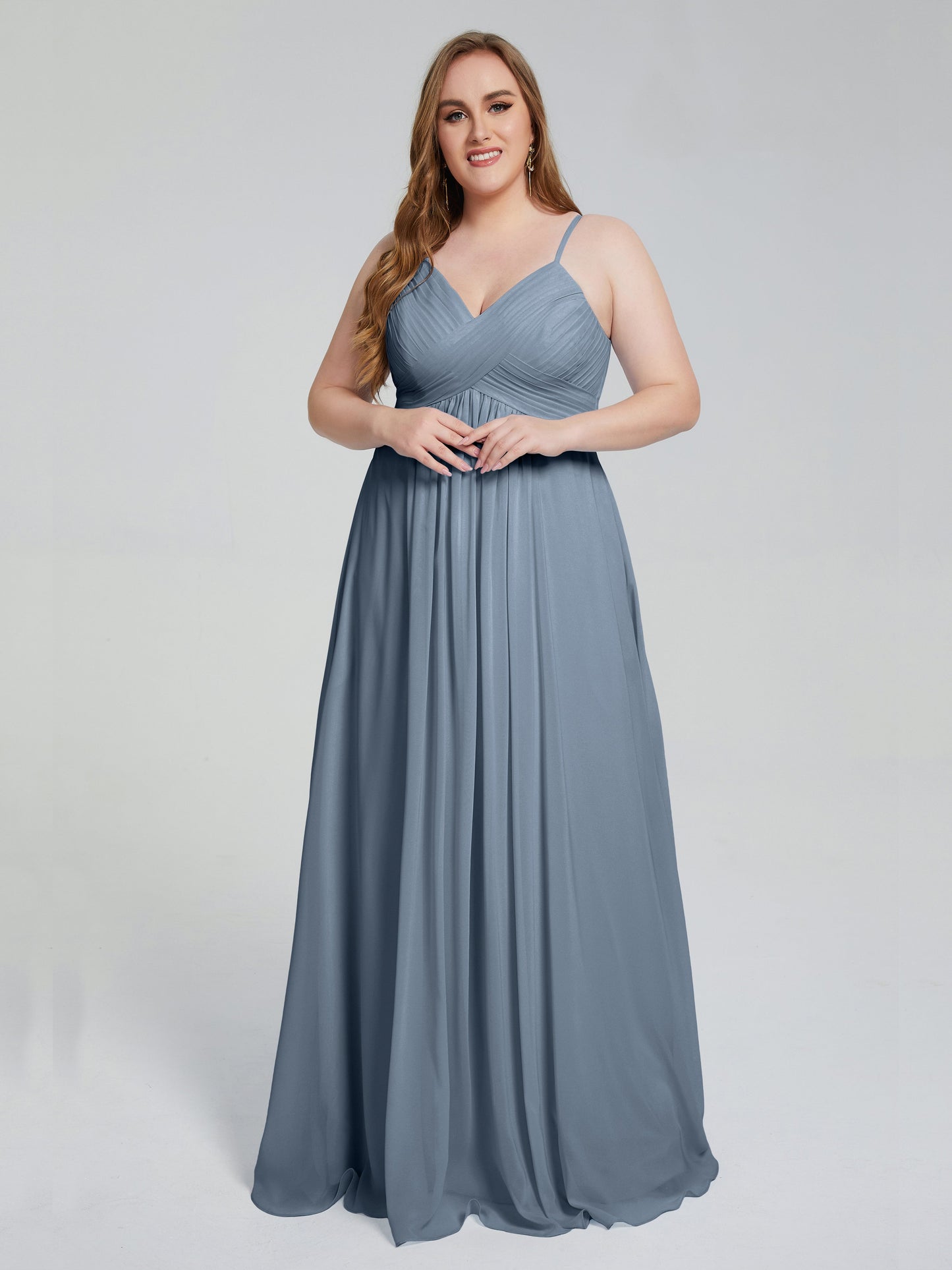 Londyn Spaghetti Straps Plus Size Long Bridesmaid Dresses