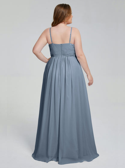 Londyn Spaghetti Straps Plus Size Long Bridesmaid Dresses