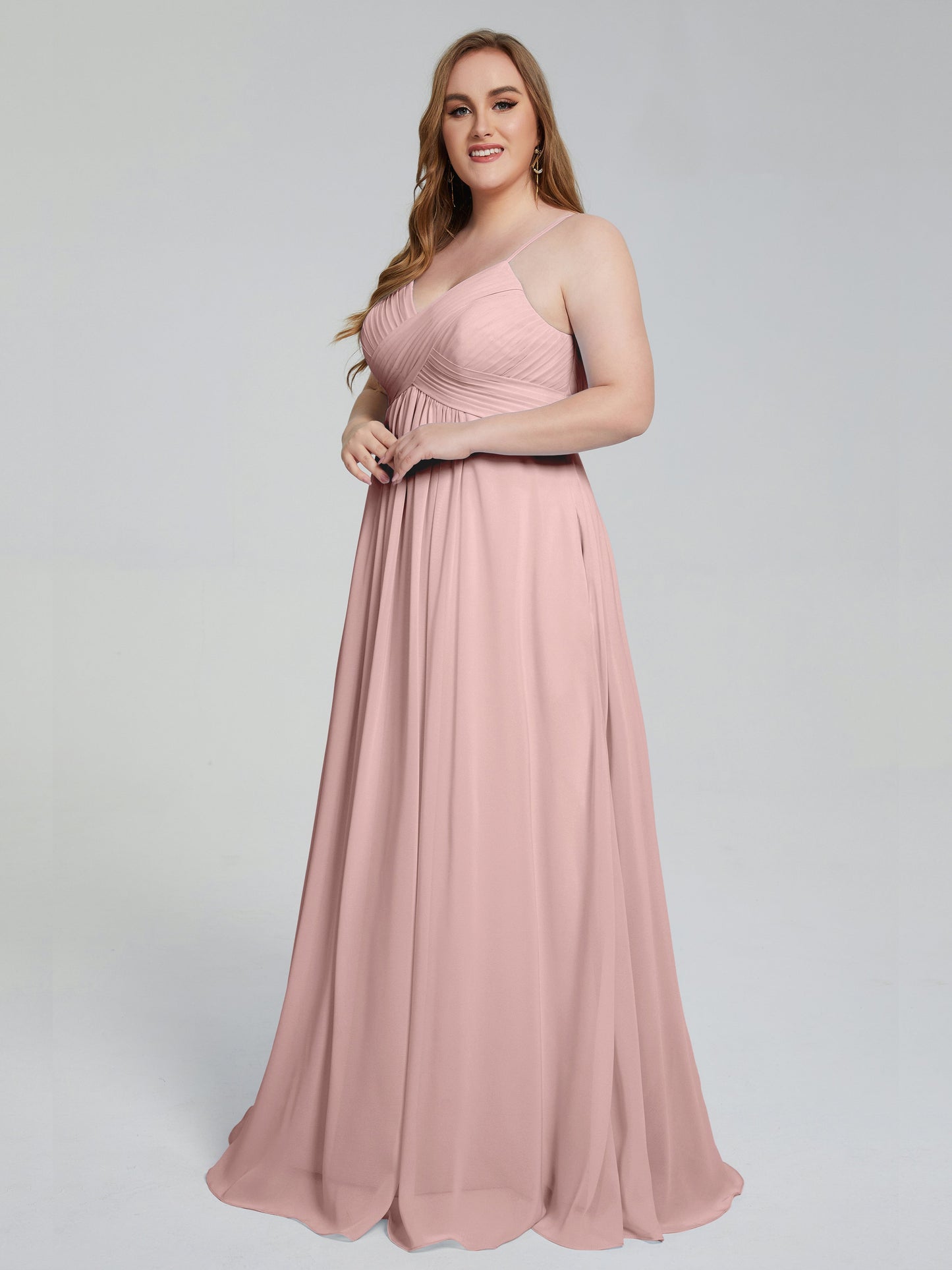 Londyn Spaghetti Straps Plus Size Long Bridesmaid Dresses
