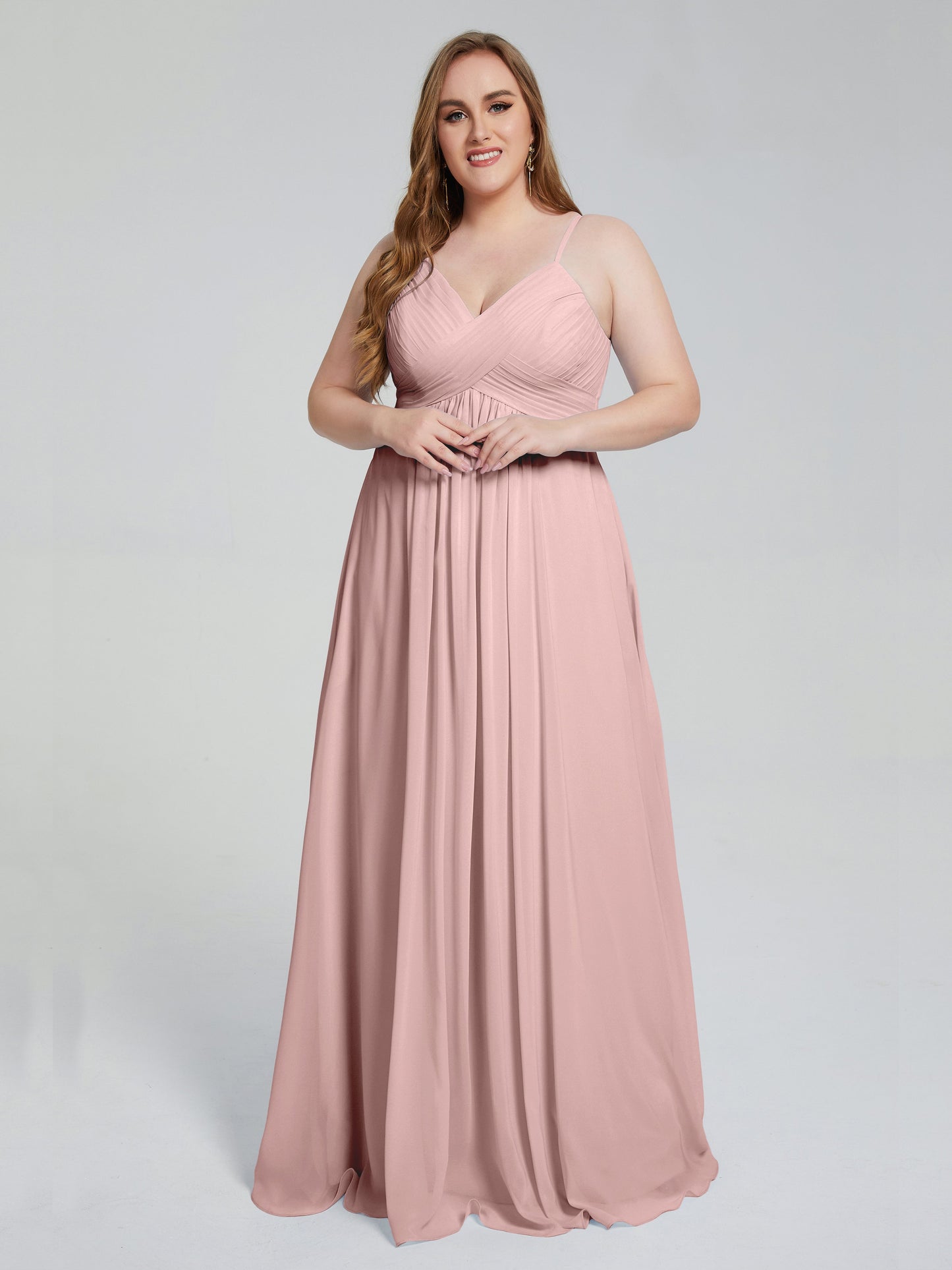 Londyn Spaghetti Straps Plus Size Long Bridesmaid Dresses