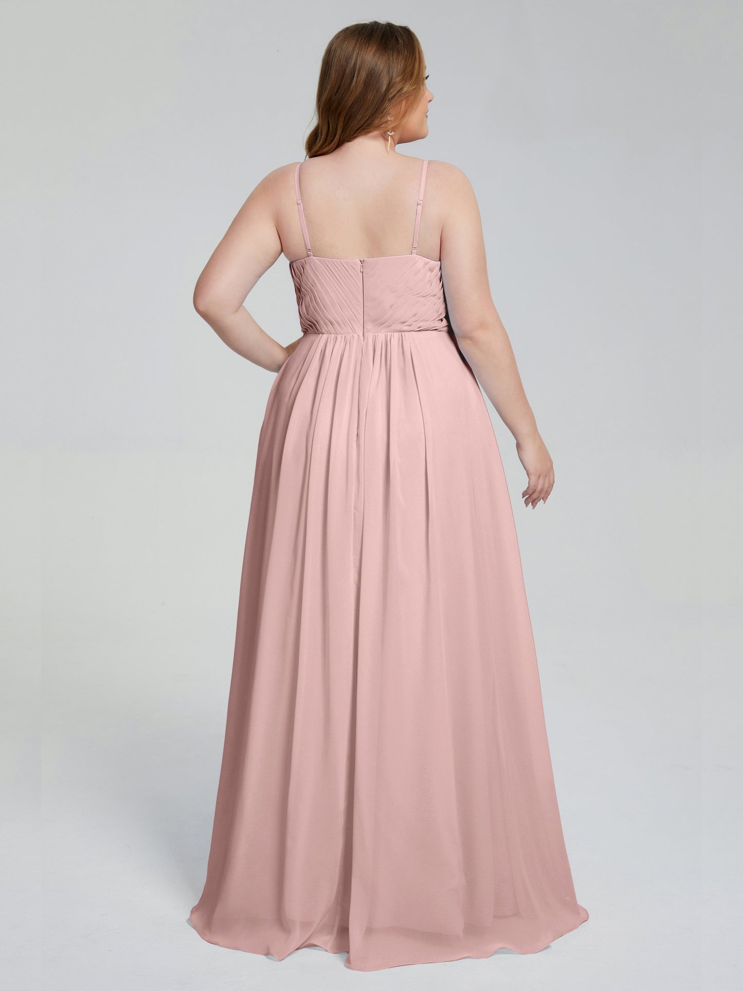 Londyn Spaghetti Straps Plus Size Long Bridesmaid Dresses