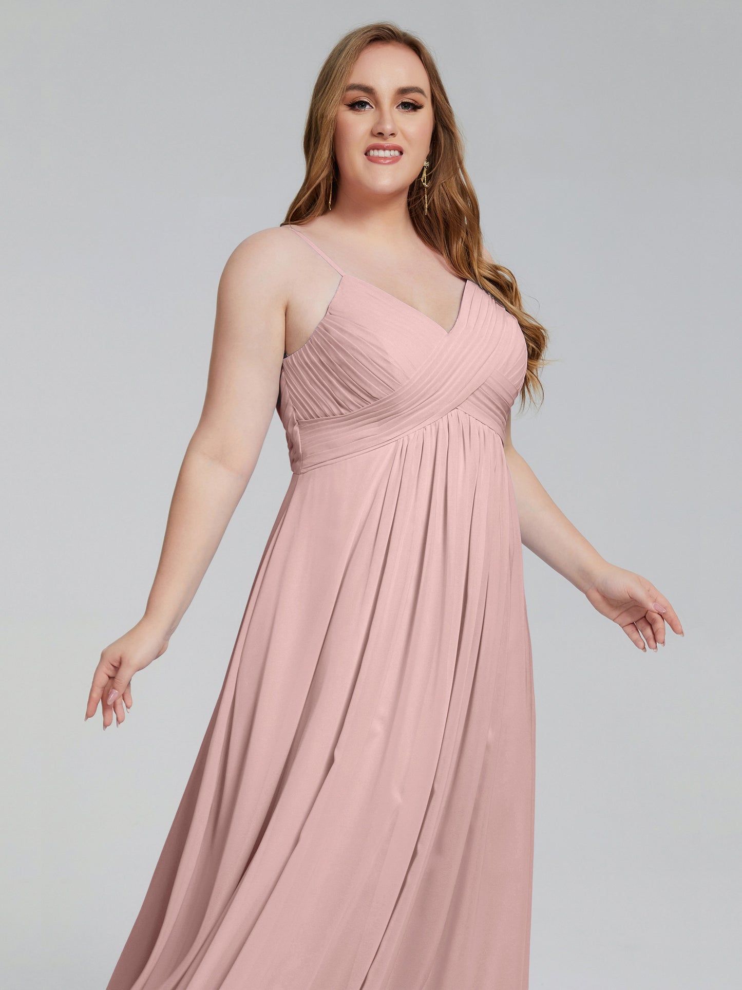 Londyn Spaghetti Straps Plus Size Long Bridesmaid Dresses