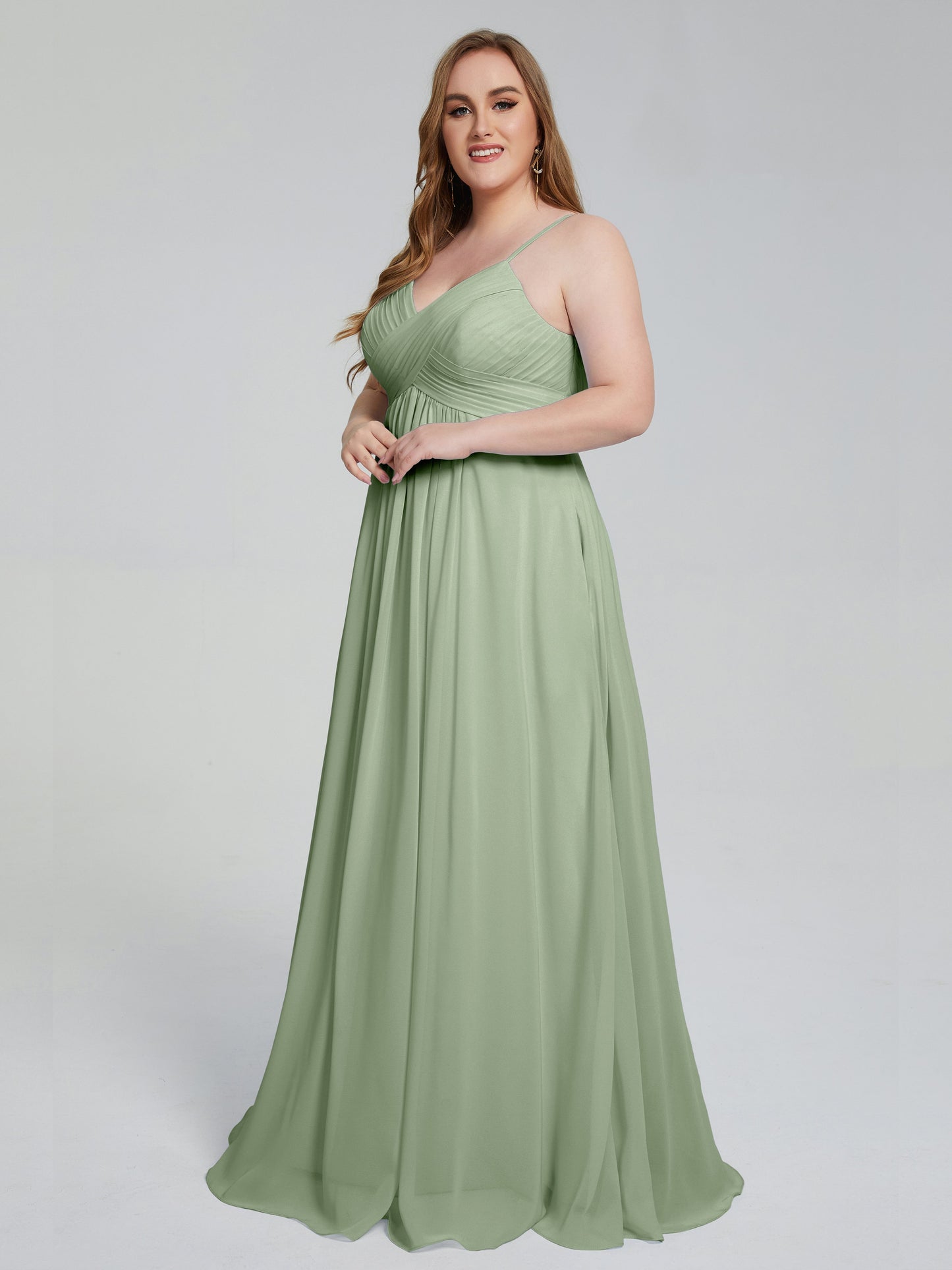 Londyn Spaghetti Straps Plus Size Long Bridesmaid Dresses