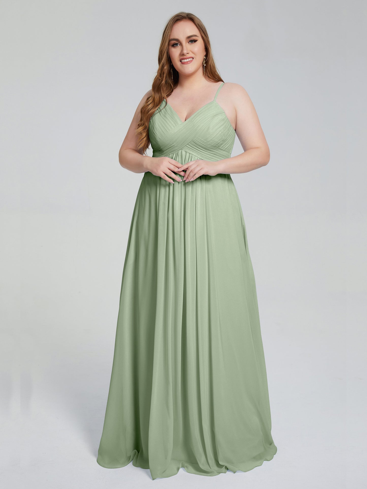 Londyn Spaghetti Straps Plus Size Long Bridesmaid Dresses