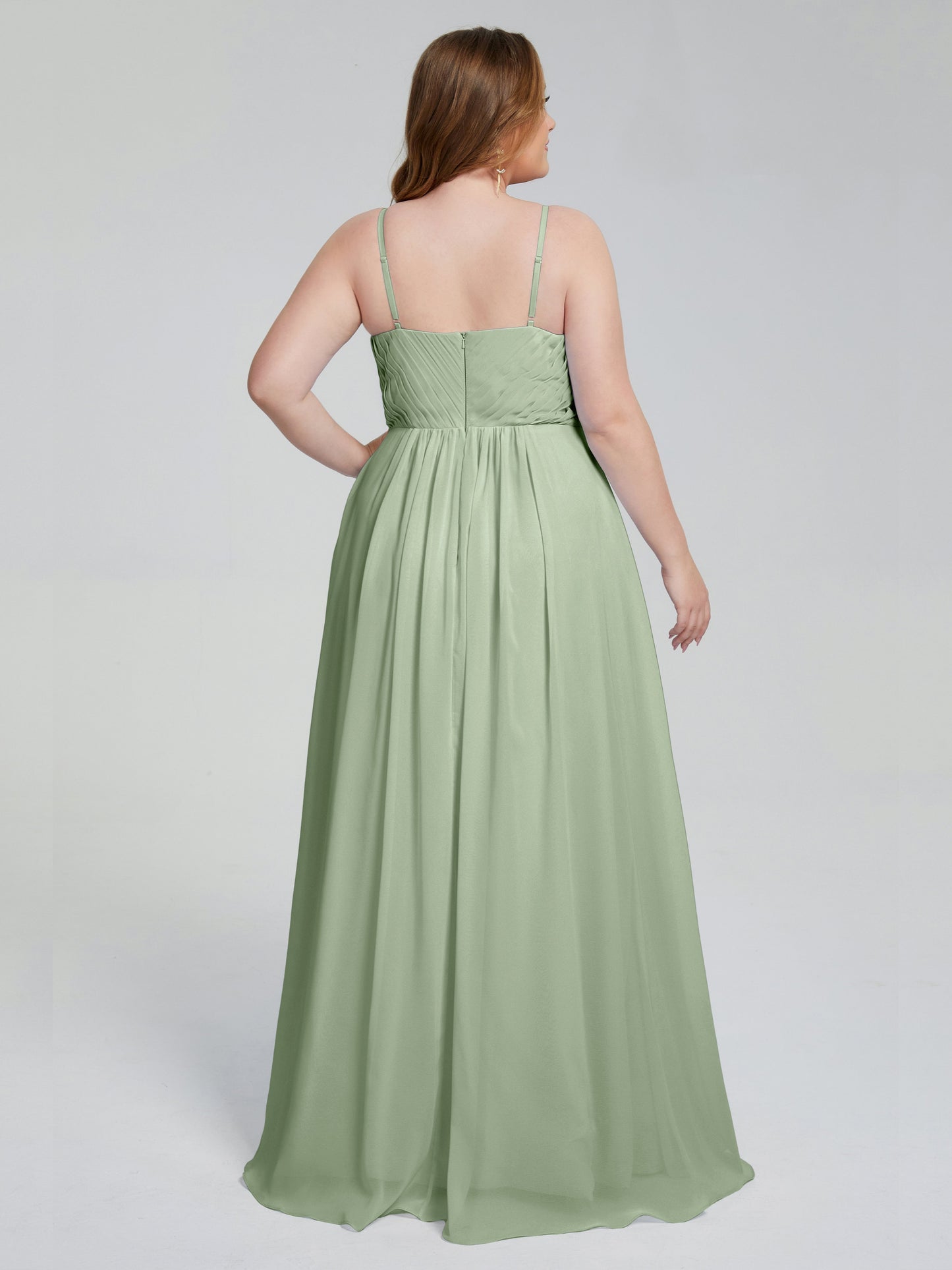 Londyn Spaghetti Straps Plus Size Long Bridesmaid Dresses
