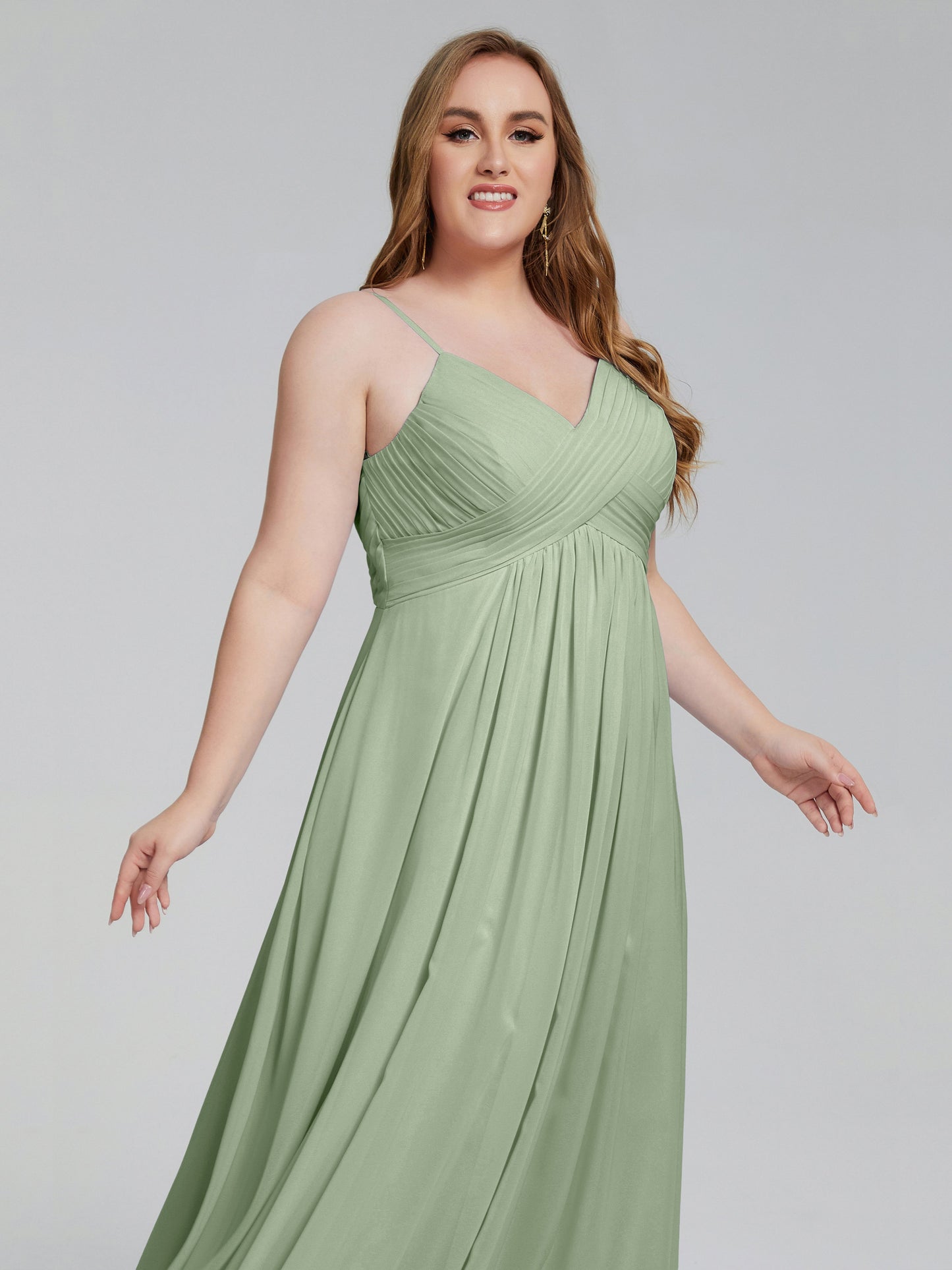Londyn Spaghetti Straps Plus Size Long Bridesmaid Dresses