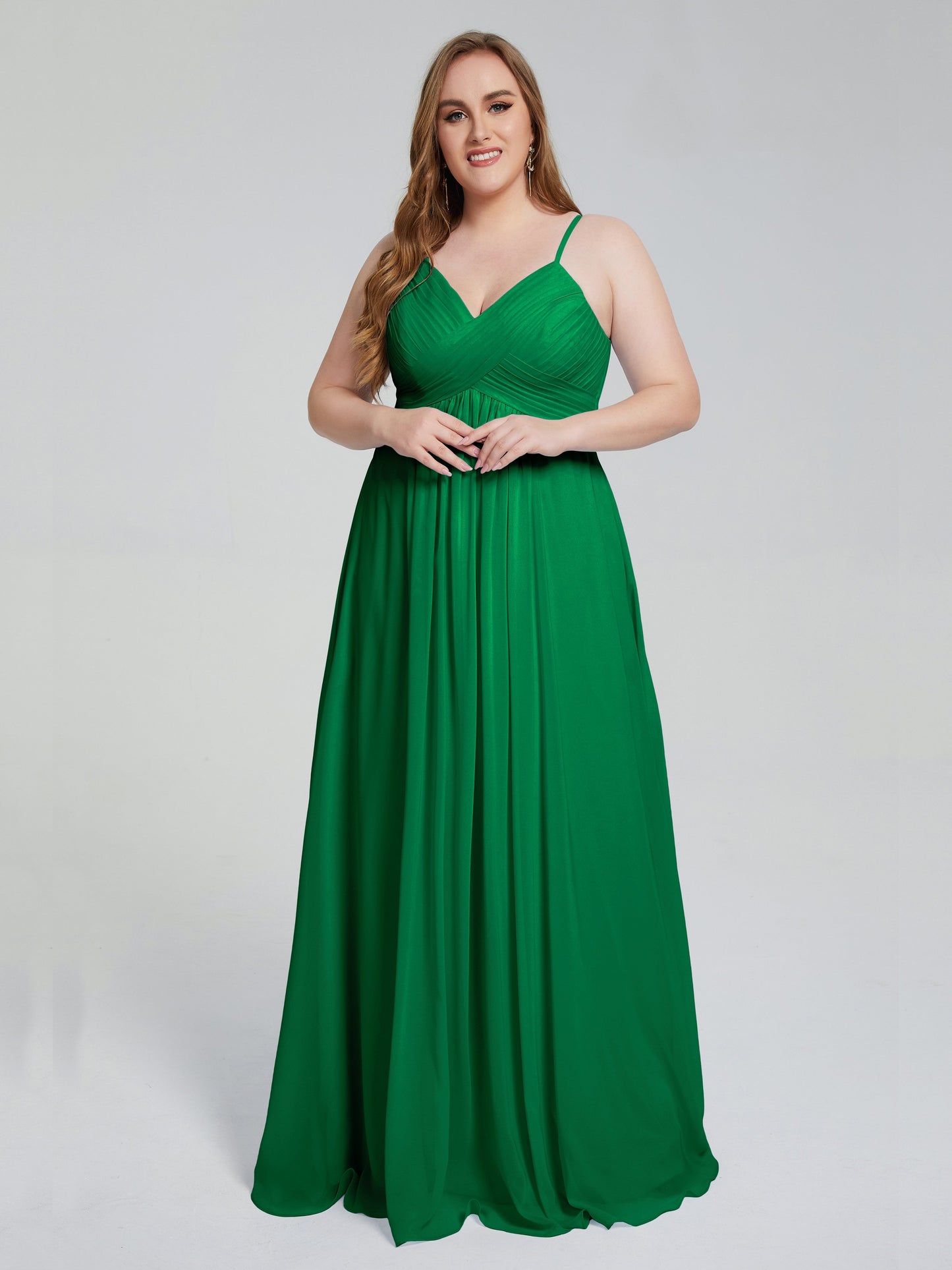 Londyn Spaghetti Straps Plus Size Long Bridesmaid Dresses