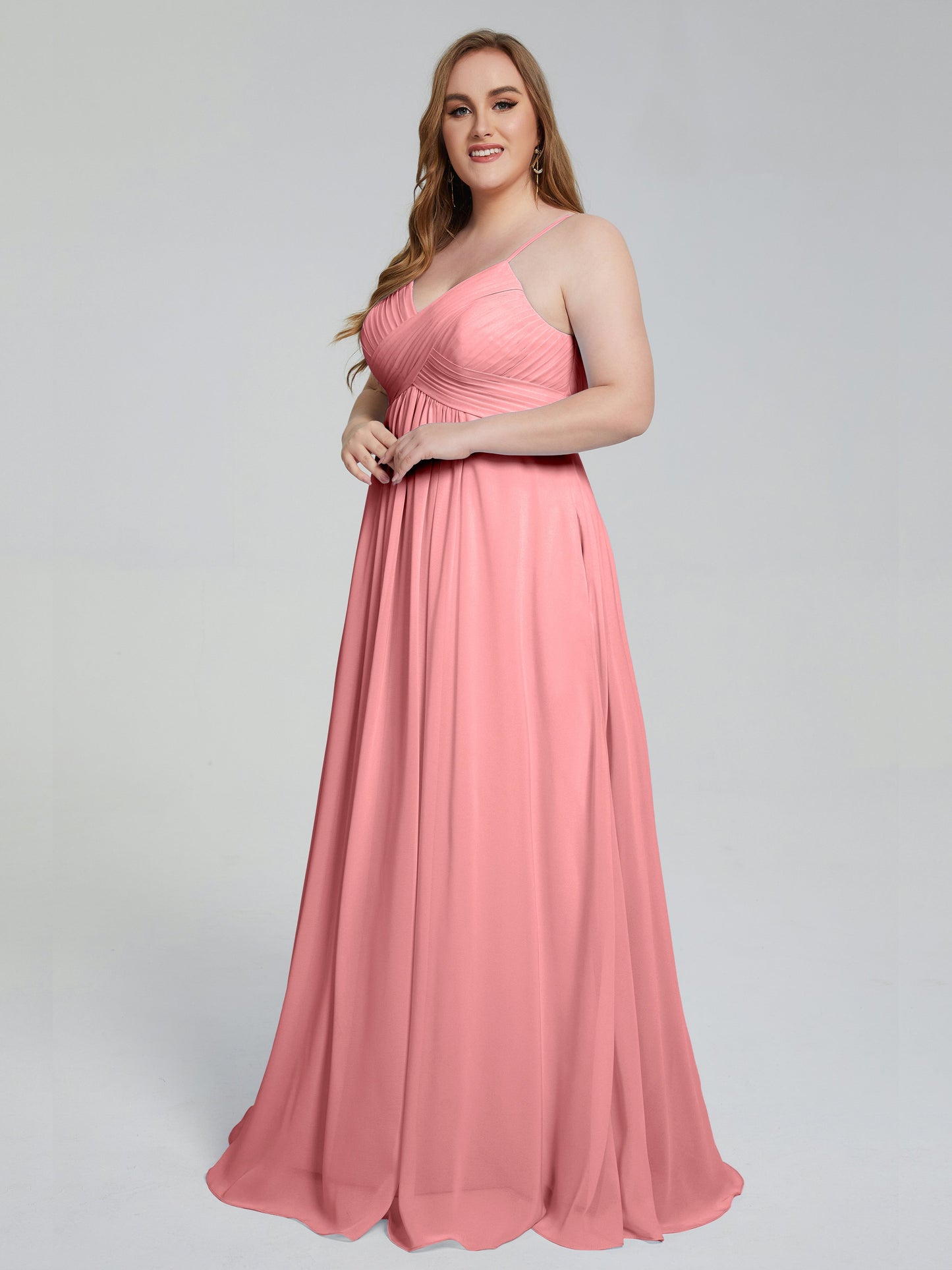 Londyn Spaghetti Straps Plus Size Long Bridesmaid Dresses