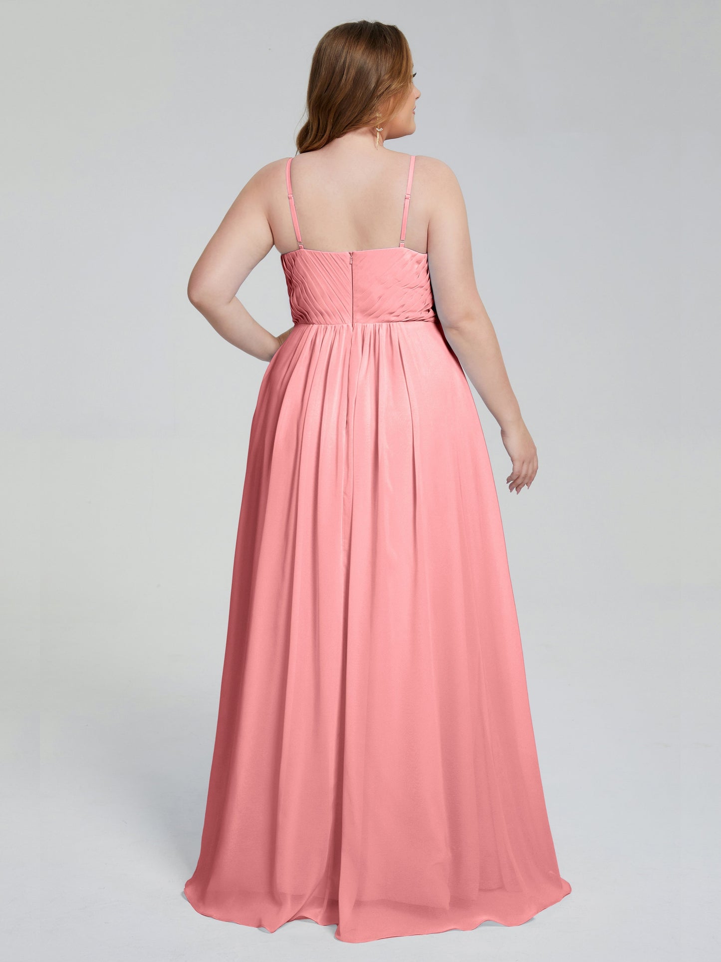 Londyn Spaghetti Straps Plus Size Long Bridesmaid Dresses