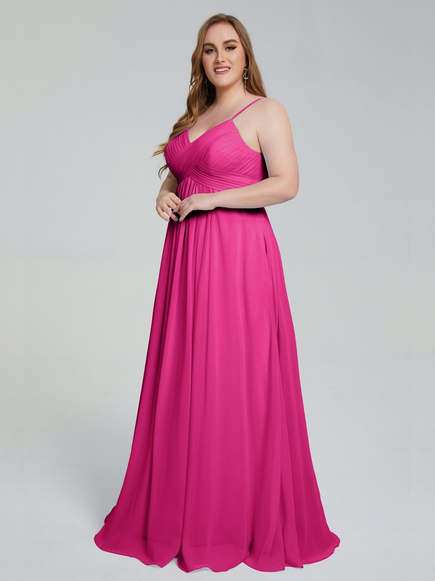 Londyn Spaghetti Straps Plus Size Long Bridesmaid Dresses