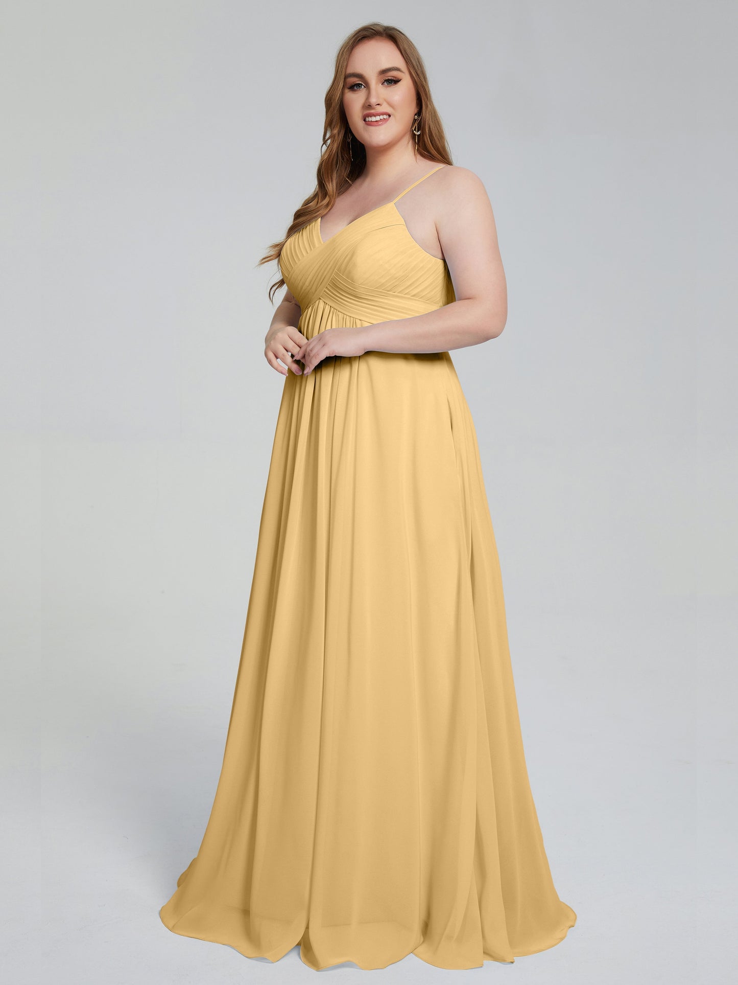 Londyn Spaghetti Straps Plus Size Long Bridesmaid Dresses