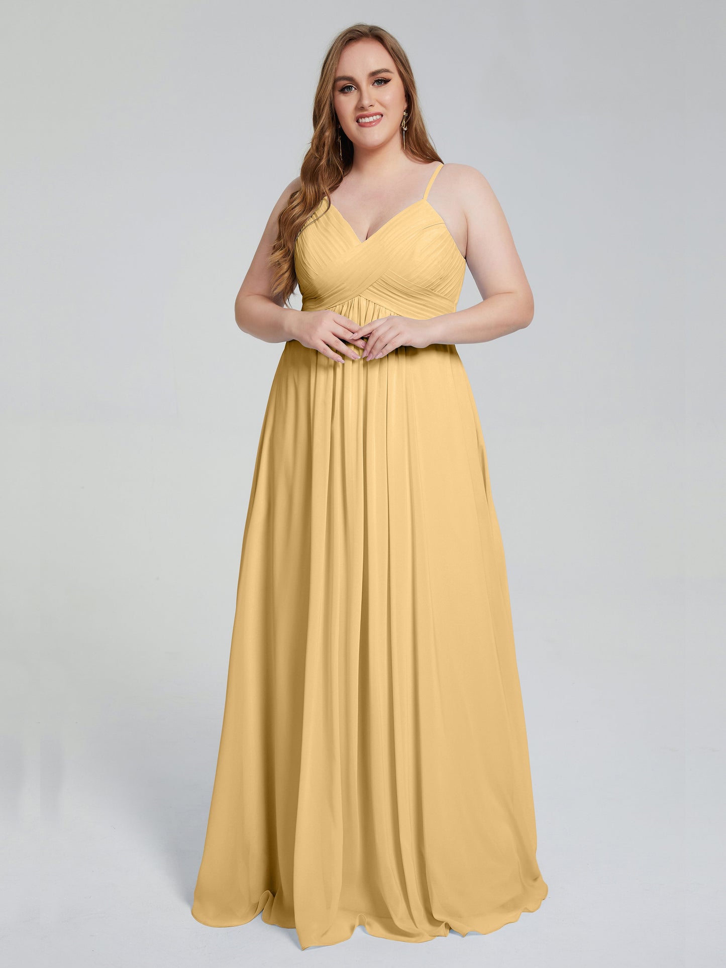Londyn Spaghetti Straps Plus Size Long Bridesmaid Dresses