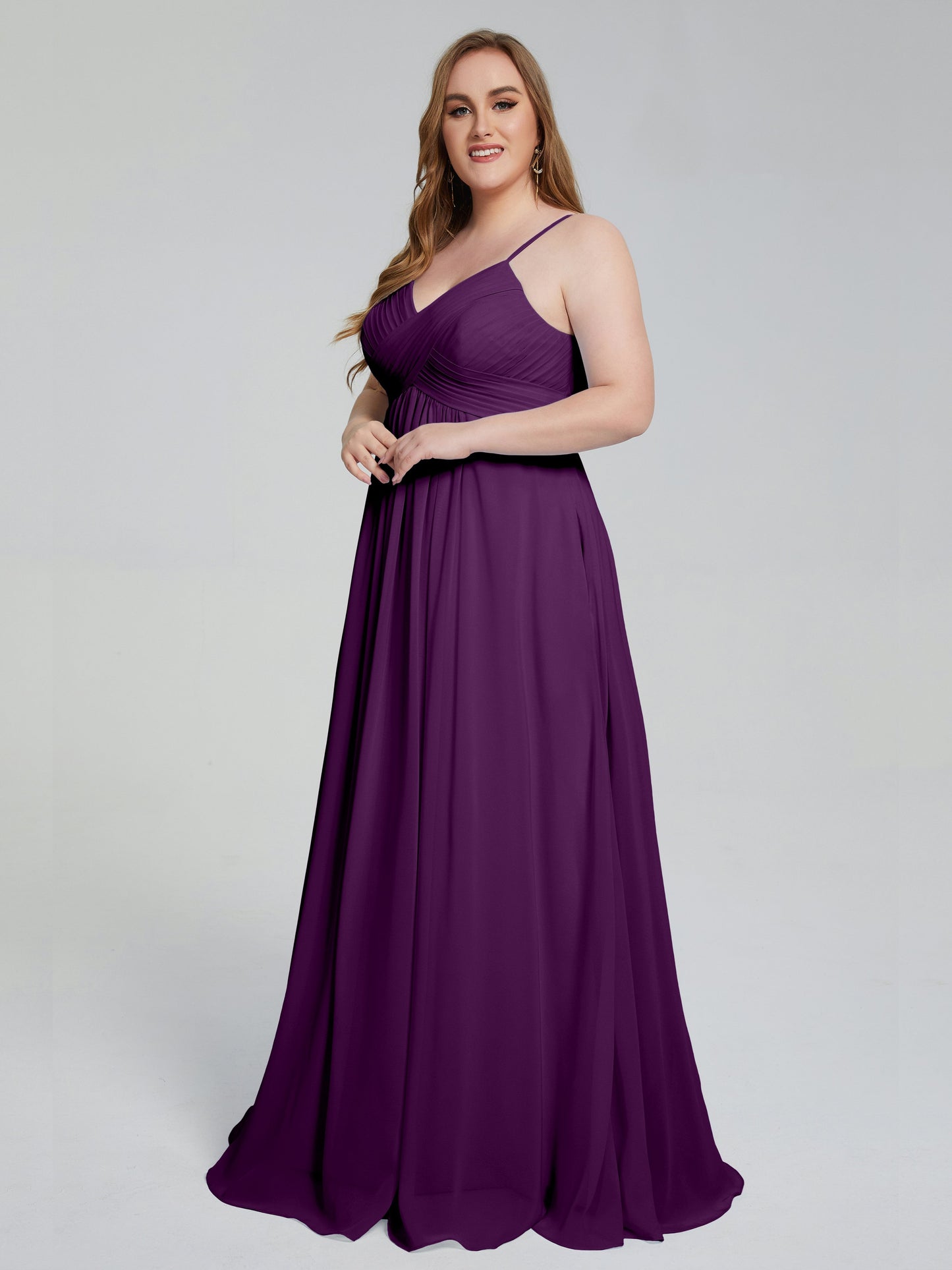 Londyn Spaghetti Straps Plus Size Long Bridesmaid Dresses