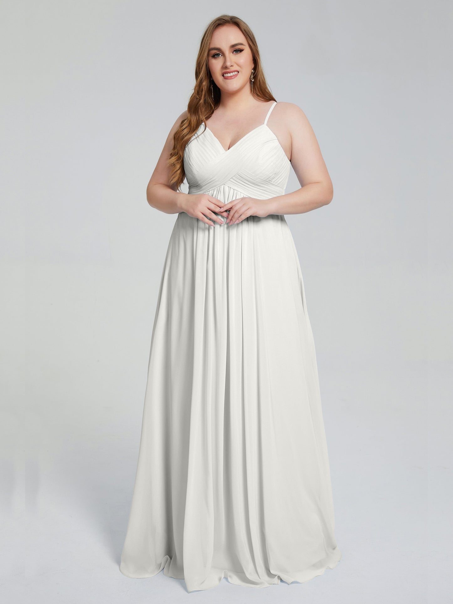 Londyn Spaghetti Straps Plus Size Long Bridesmaid Dresses