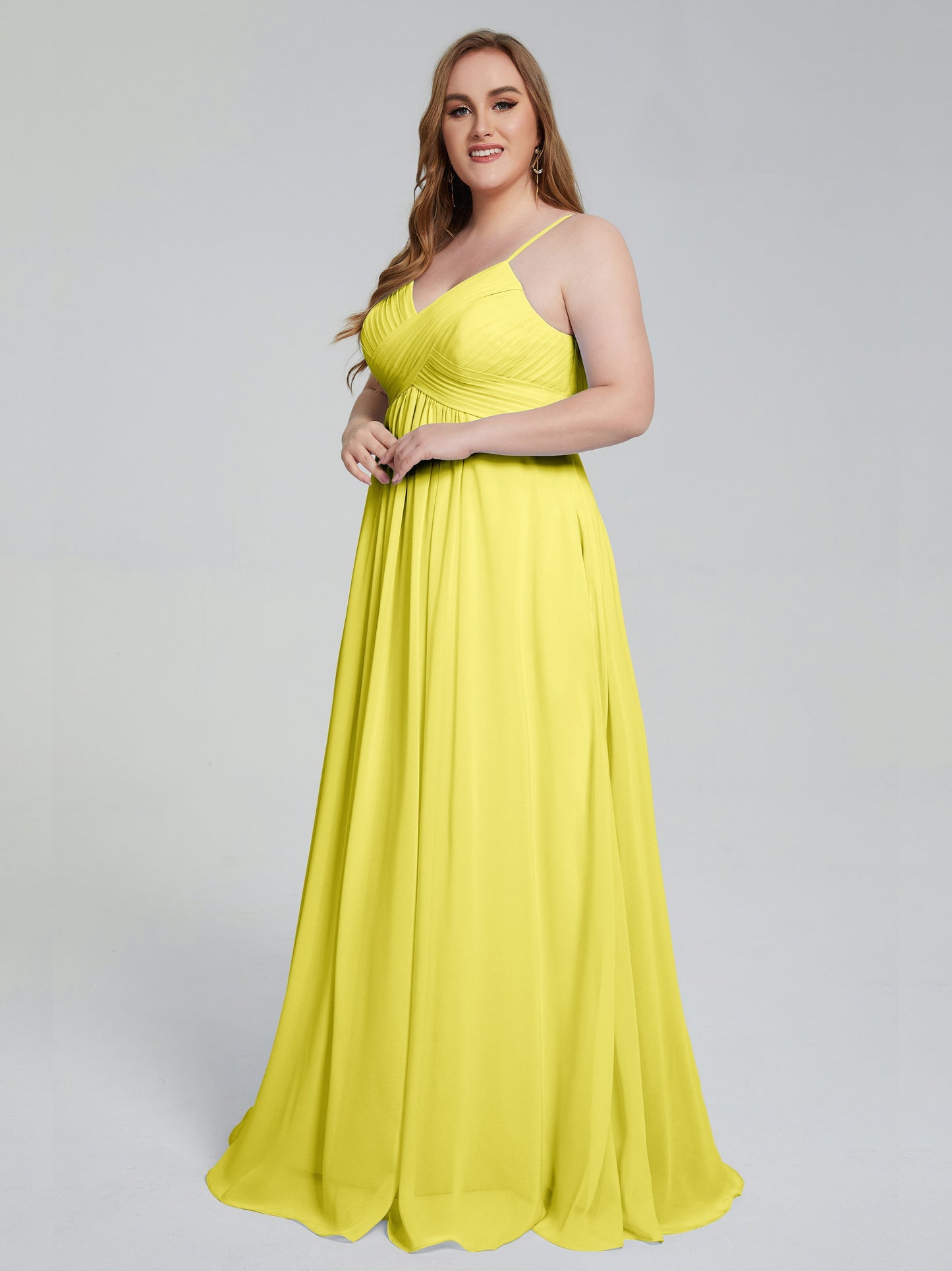 Londyn Spaghetti Straps Plus Size Long Bridesmaid Dresses