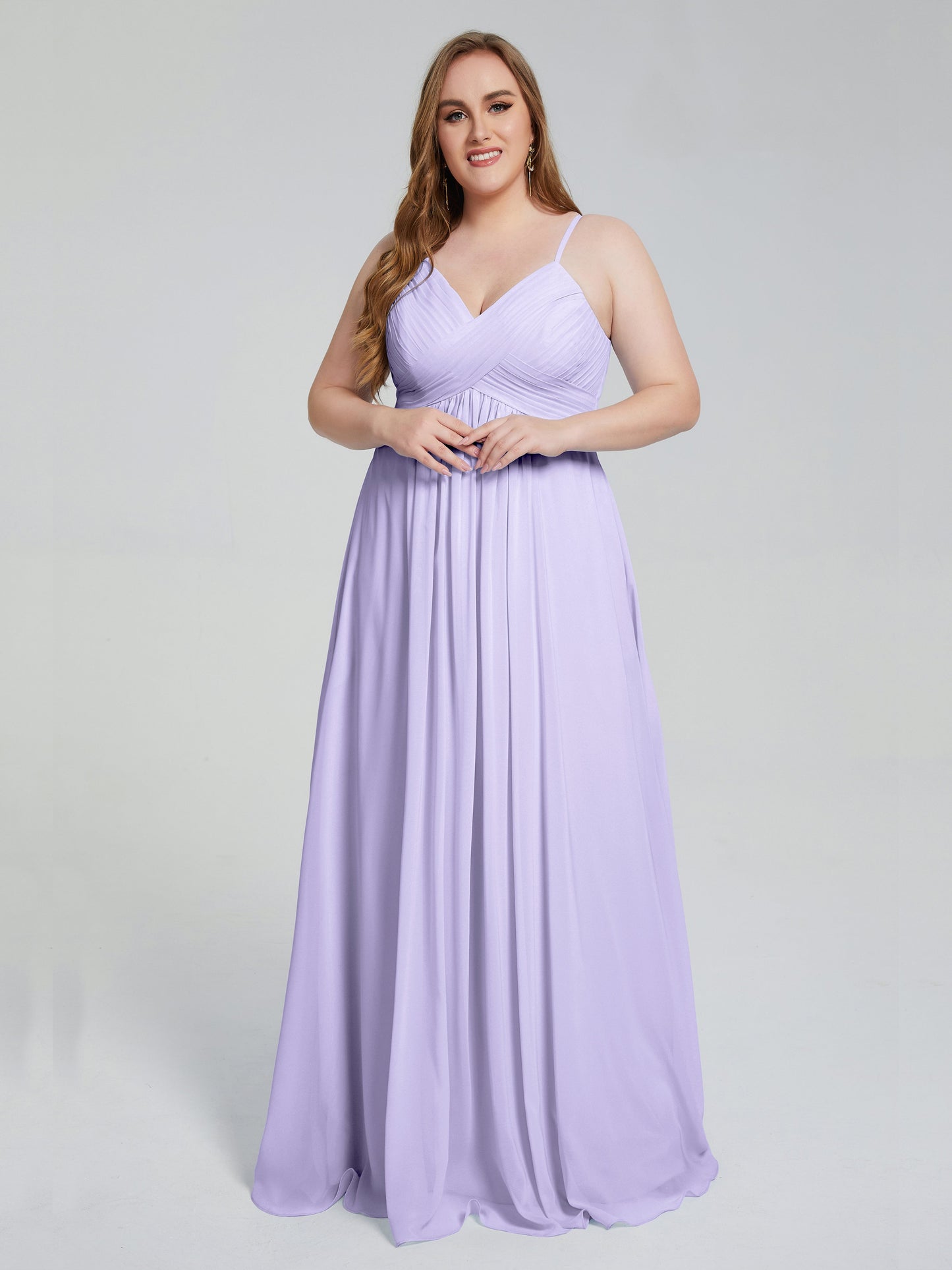 Londyn Spaghetti Straps Plus Size Long Bridesmaid Dresses
