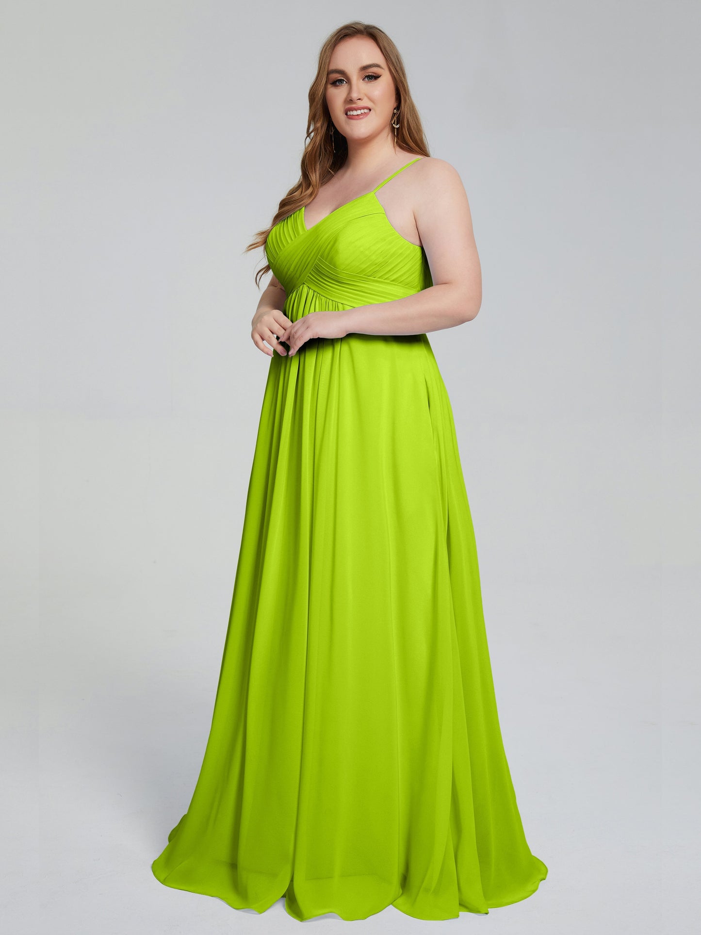 Londyn Spaghetti Straps Plus Size Long Bridesmaid Dresses