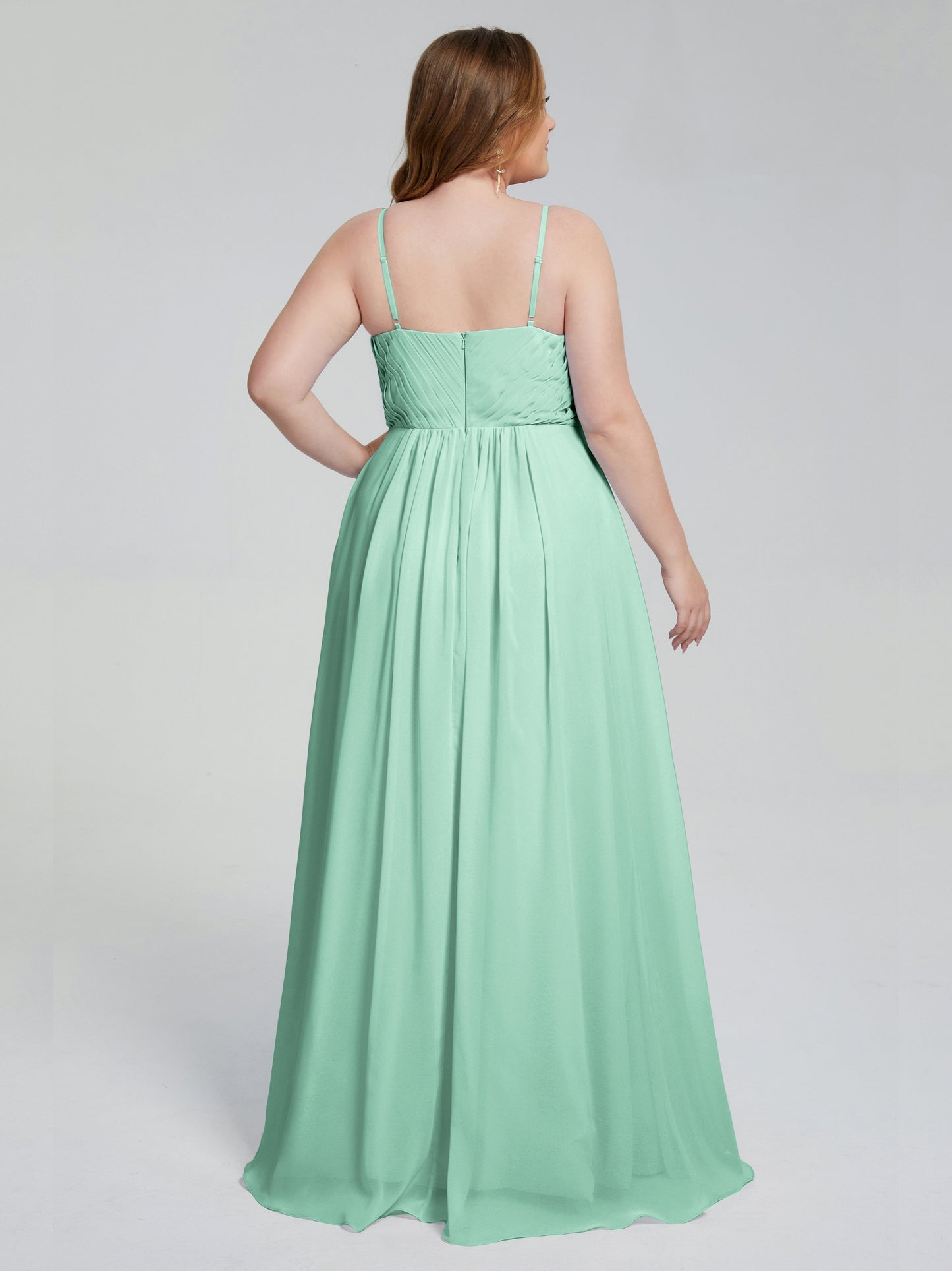 Londyn Spaghetti Straps Plus Size Long Bridesmaid Dresses