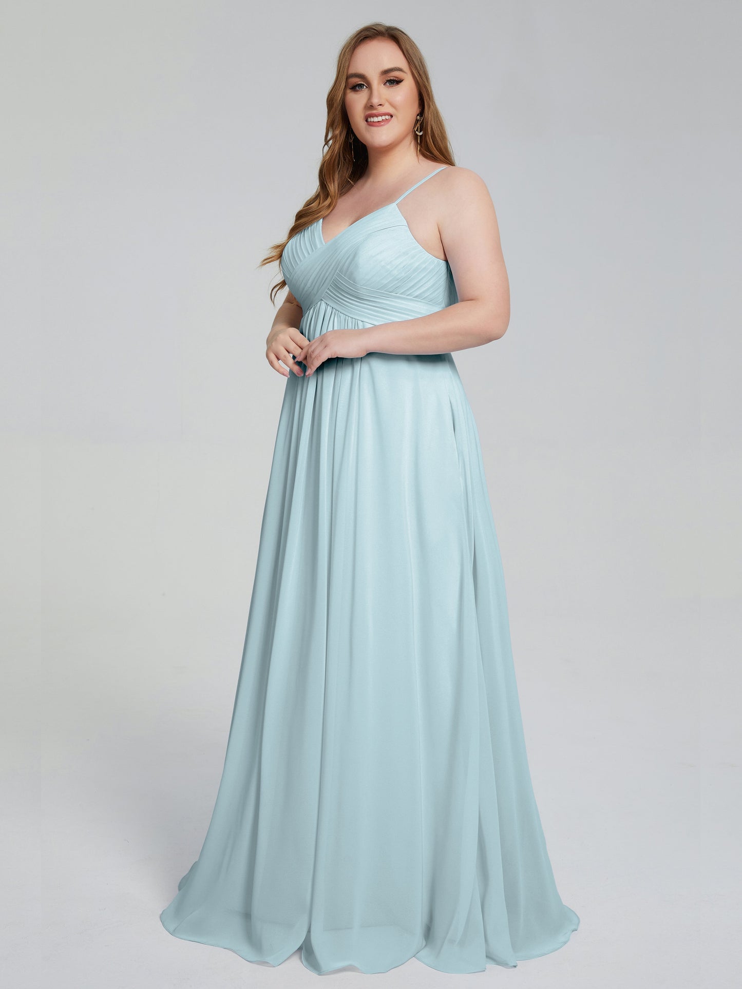 Londyn Spaghetti Straps Plus Size Long Bridesmaid Dresses