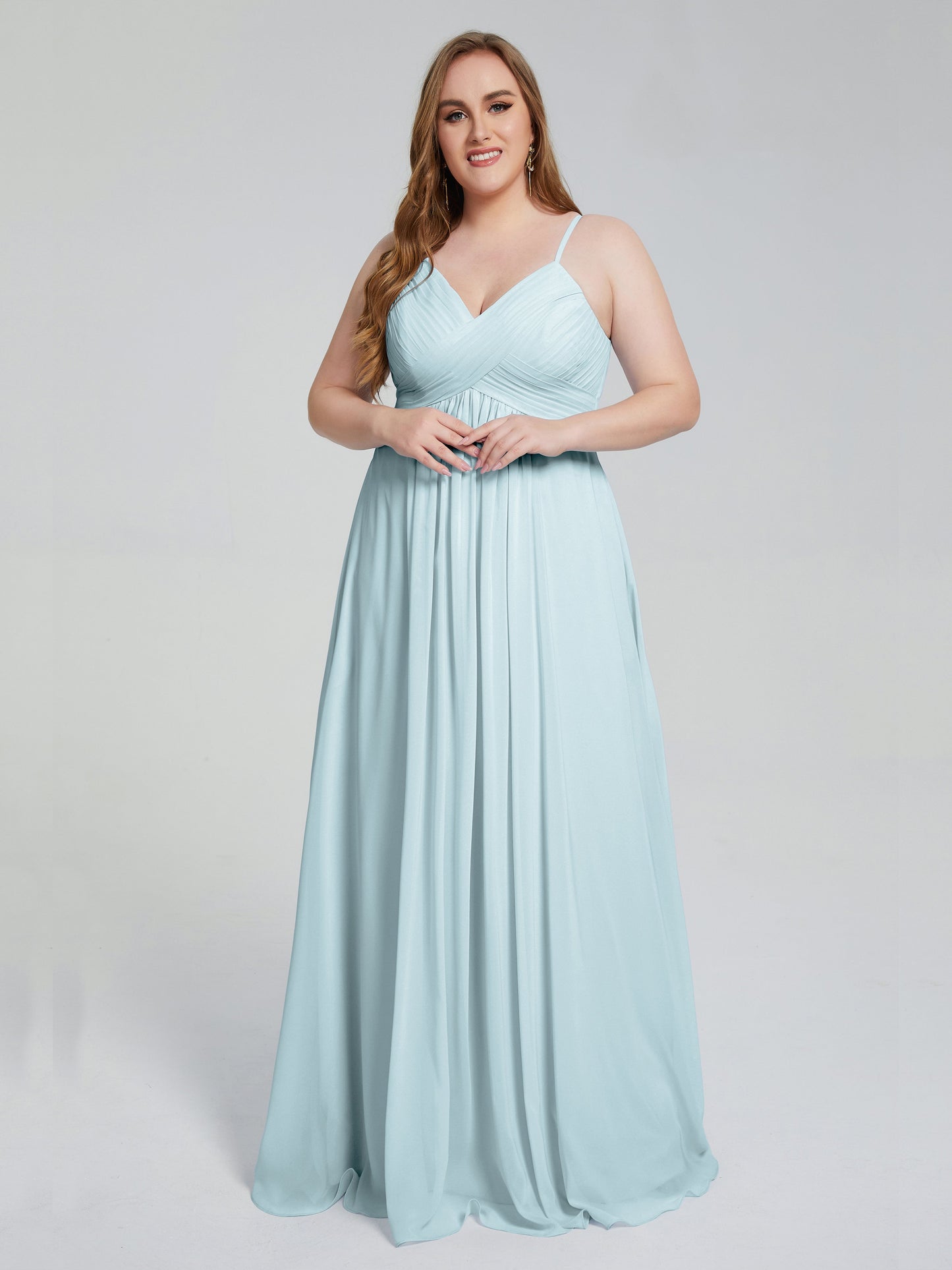 Londyn Spaghetti Straps Plus Size Long Bridesmaid Dresses
