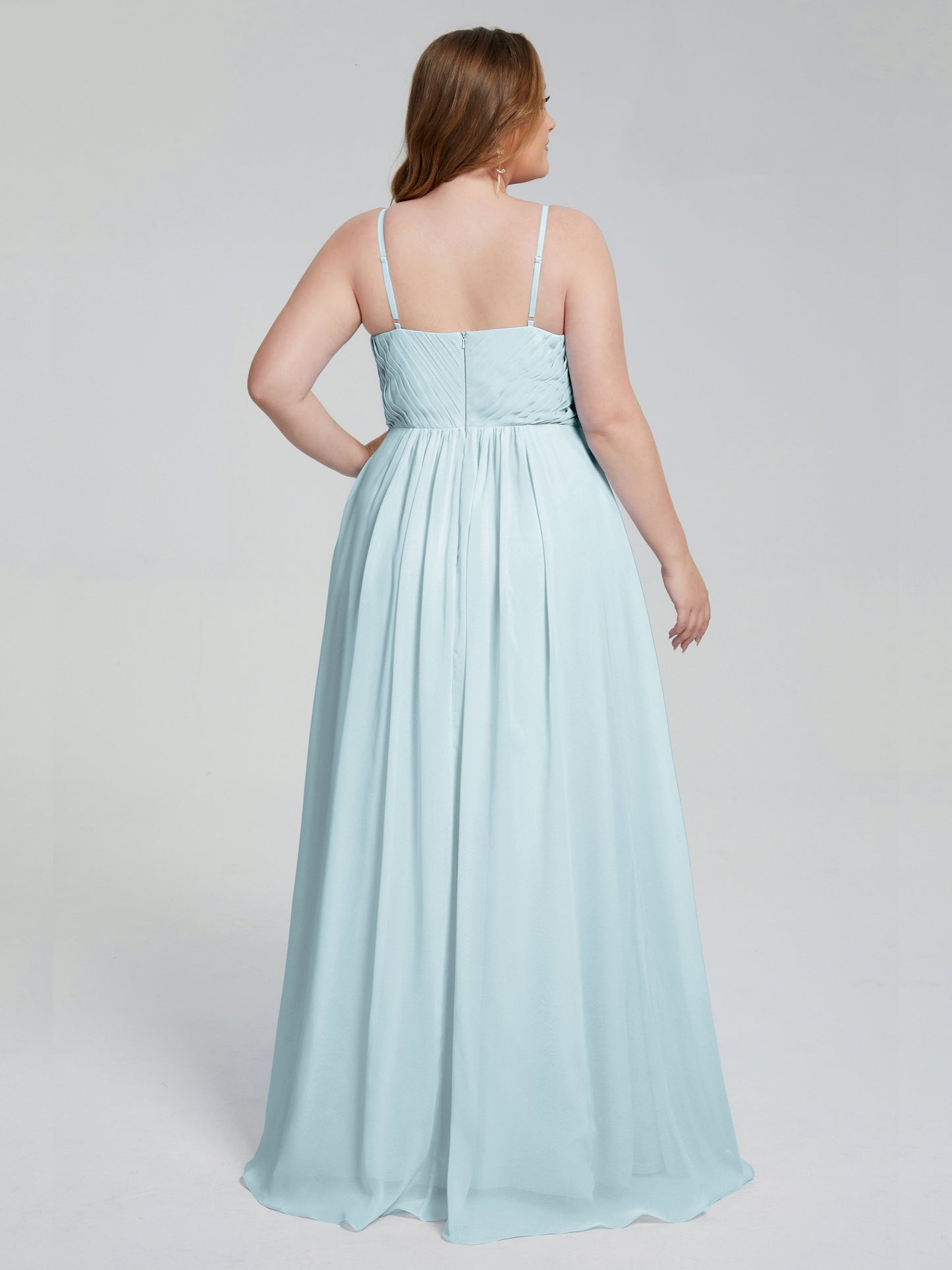 Londyn Spaghetti Straps Plus Size Long Bridesmaid Dresses