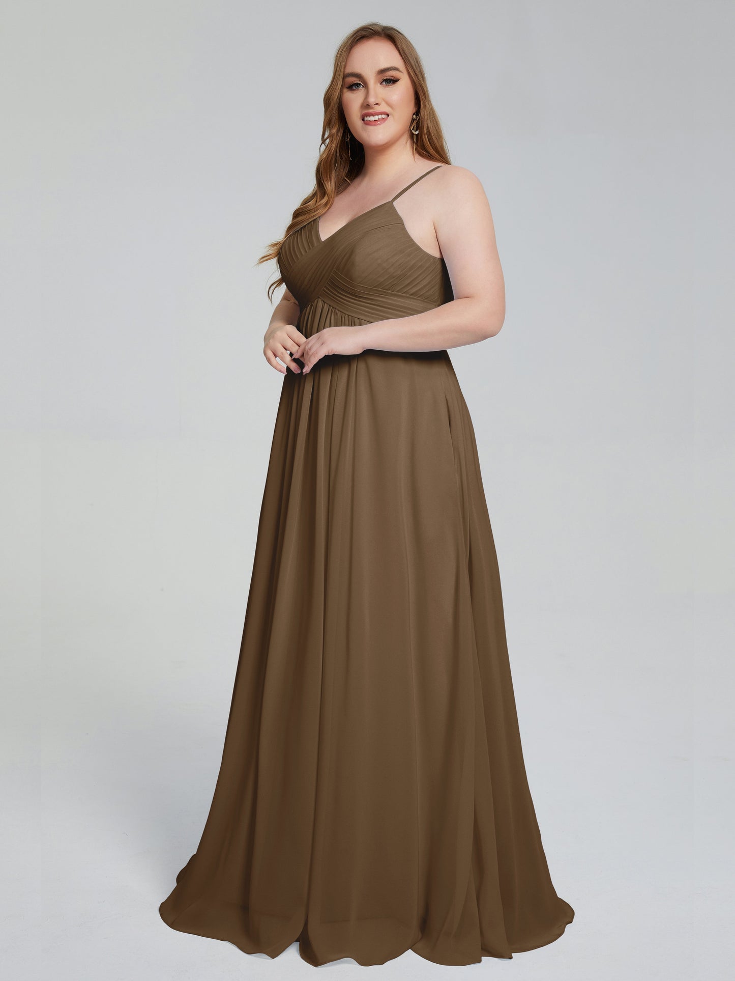 Londyn Spaghetti Straps Plus Size Long Bridesmaid Dresses