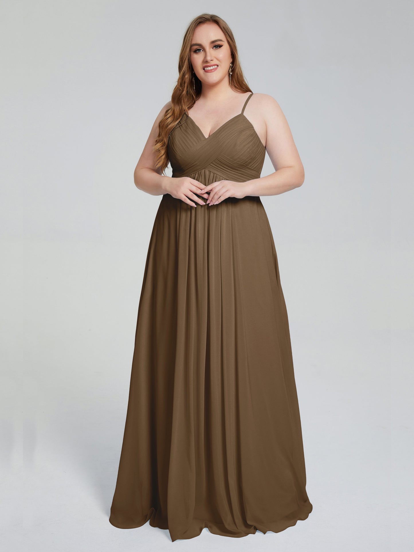 Londyn Spaghetti Straps Plus Size Long Bridesmaid Dresses