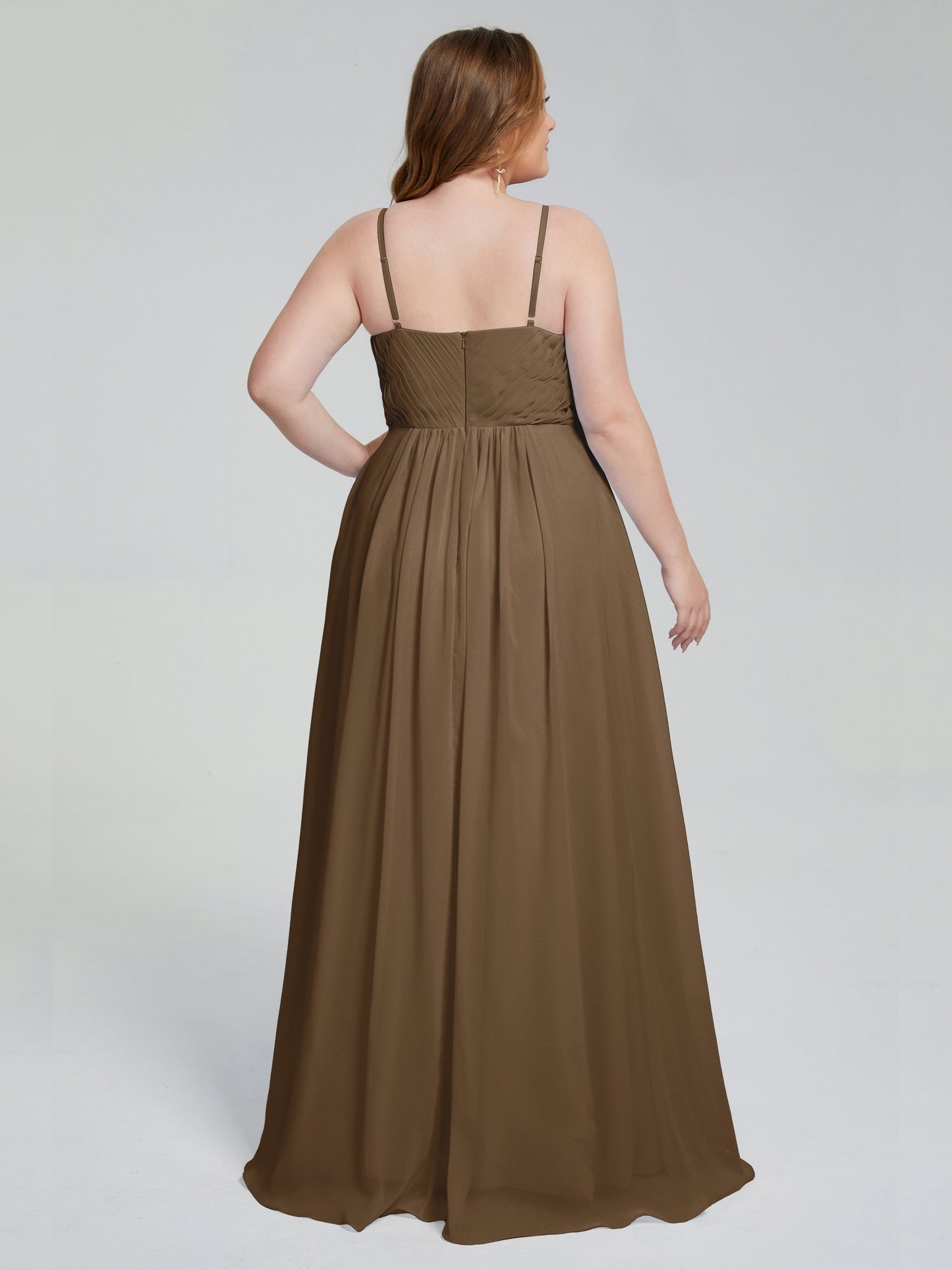 Londyn Spaghetti Straps Plus Size Long Bridesmaid Dresses