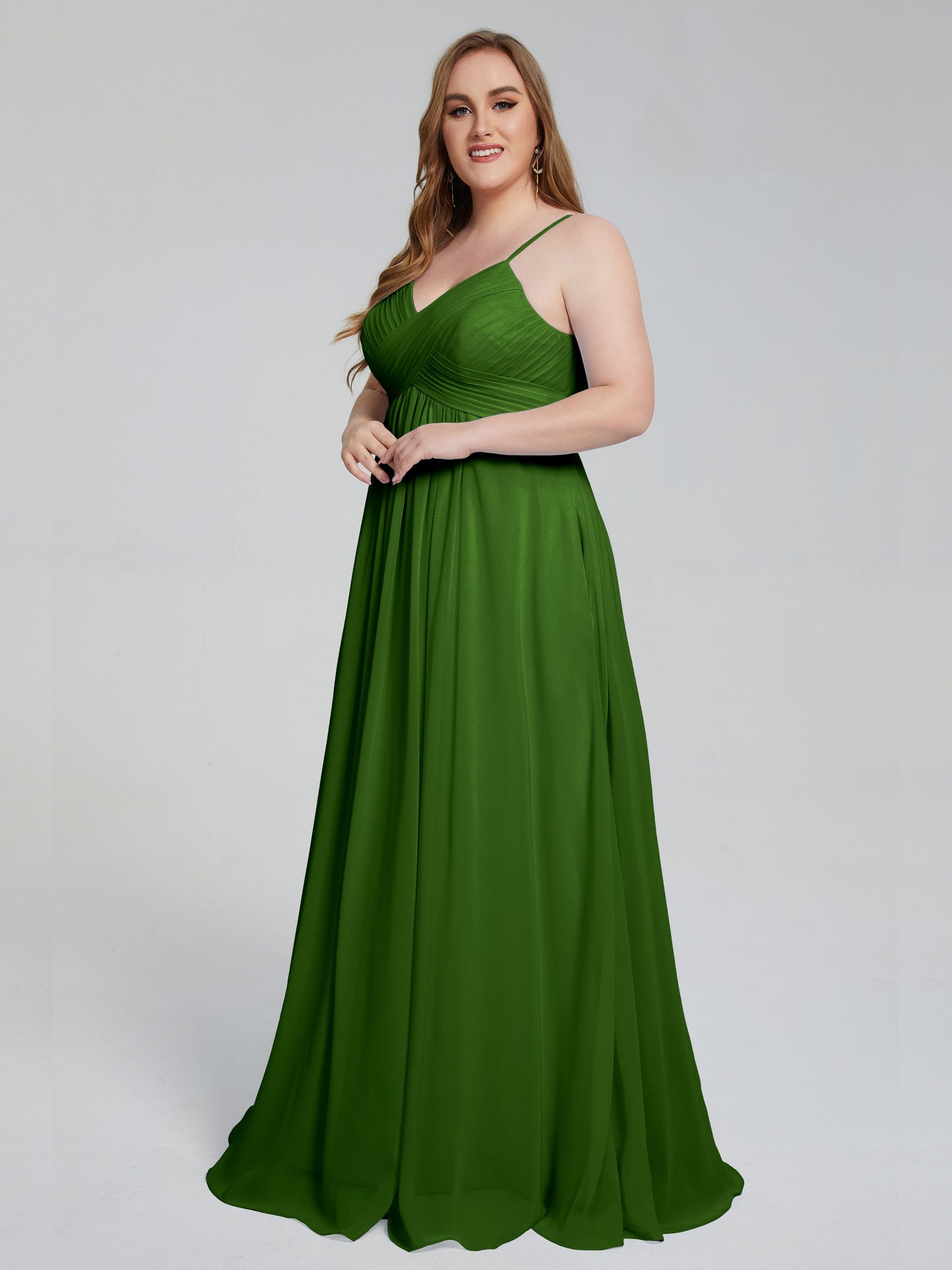 Londyn Spaghetti Straps Plus Size Long Bridesmaid Dresses