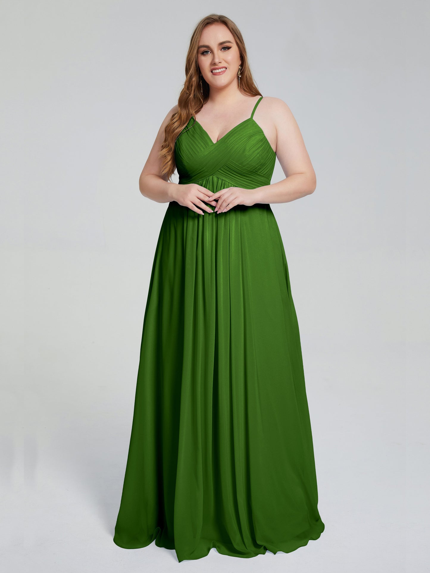 Londyn Spaghetti Straps Plus Size Long Bridesmaid Dresses
