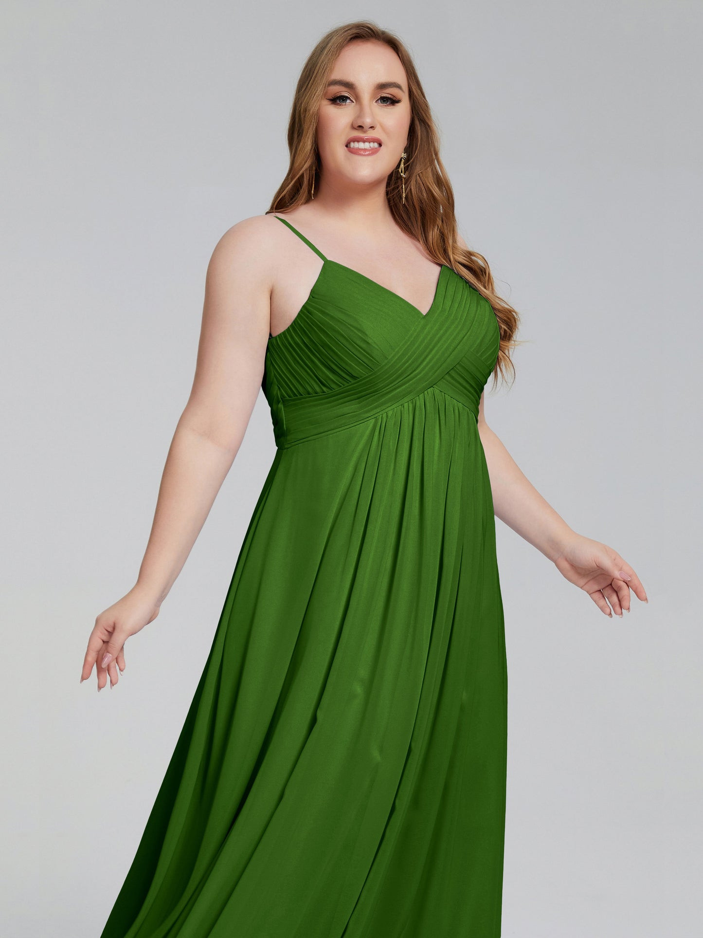 Londyn Spaghetti Straps Plus Size Long Bridesmaid Dresses