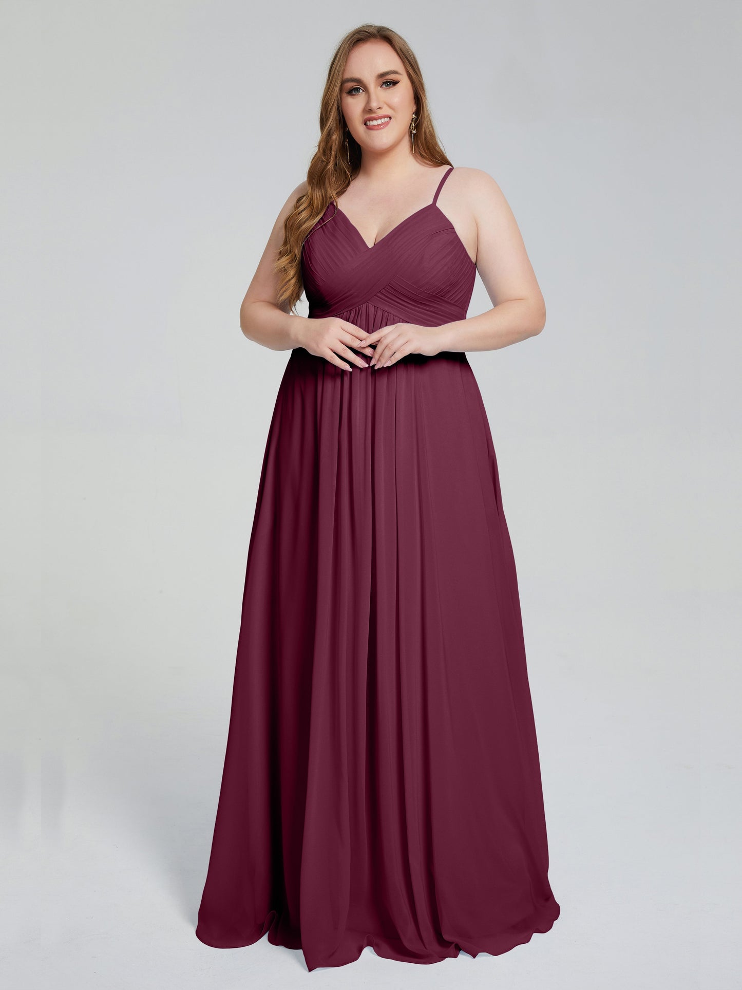 Londyn Spaghetti Straps Plus Size Long Bridesmaid Dresses