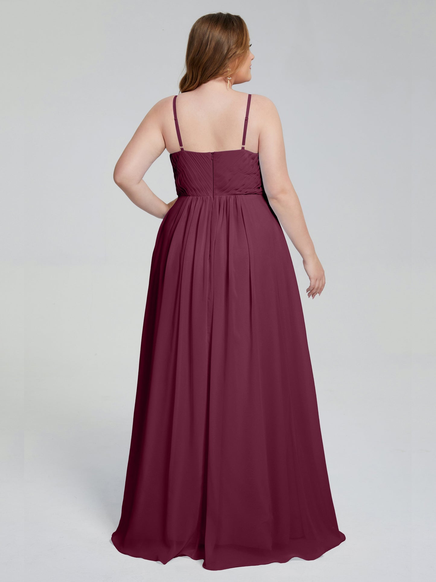 Londyn Spaghetti Straps Plus Size Long Bridesmaid Dresses