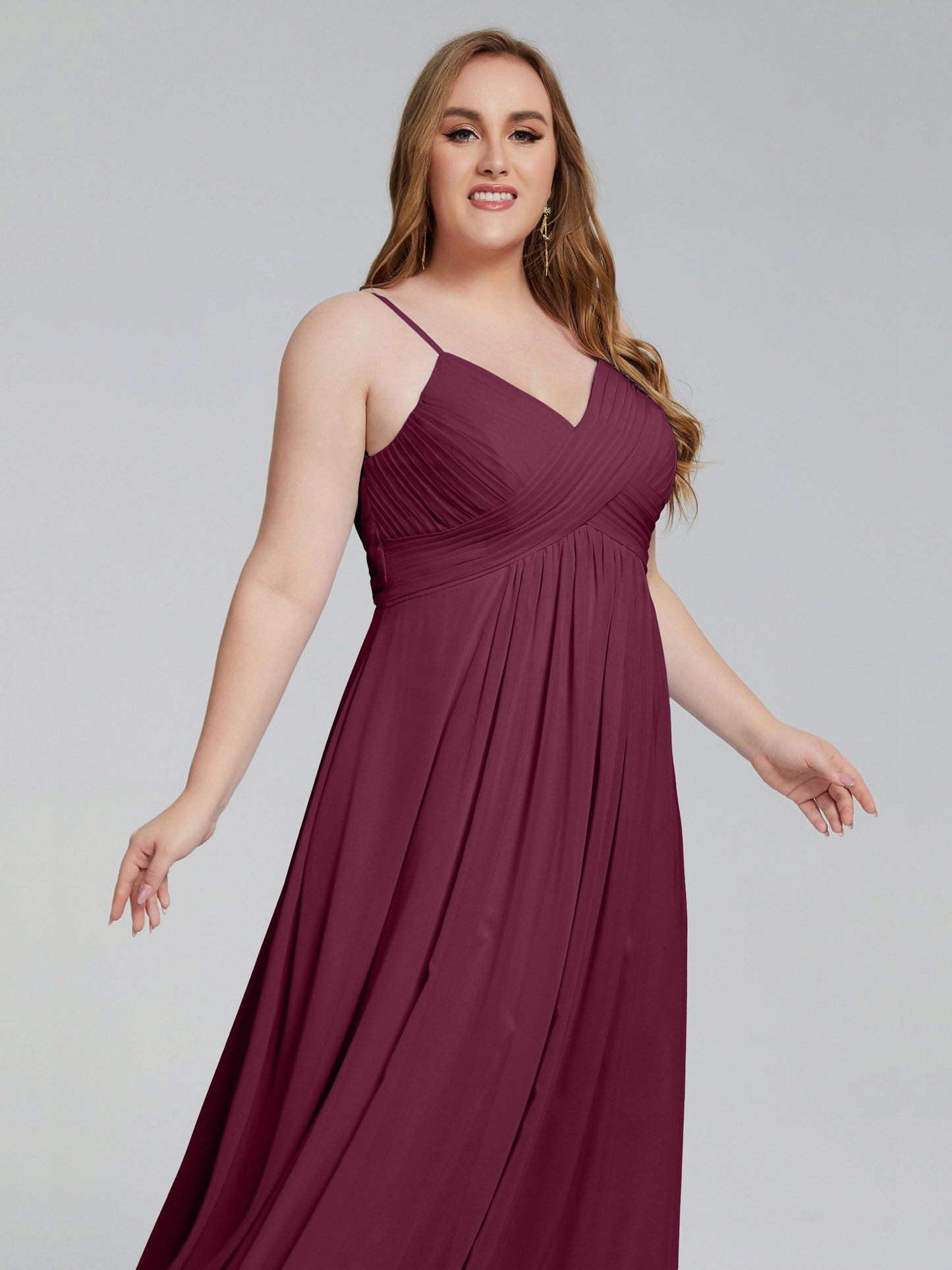 Londyn Spaghetti Straps Plus Size Long Bridesmaid Dresses