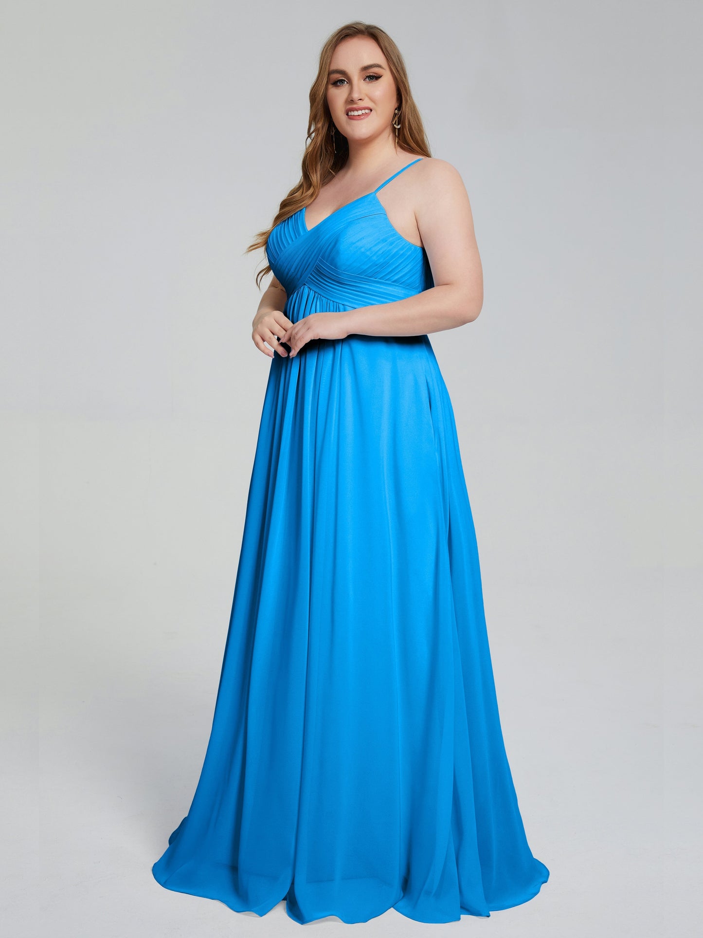 Londyn Spaghetti Straps Plus Size Long Bridesmaid Dresses