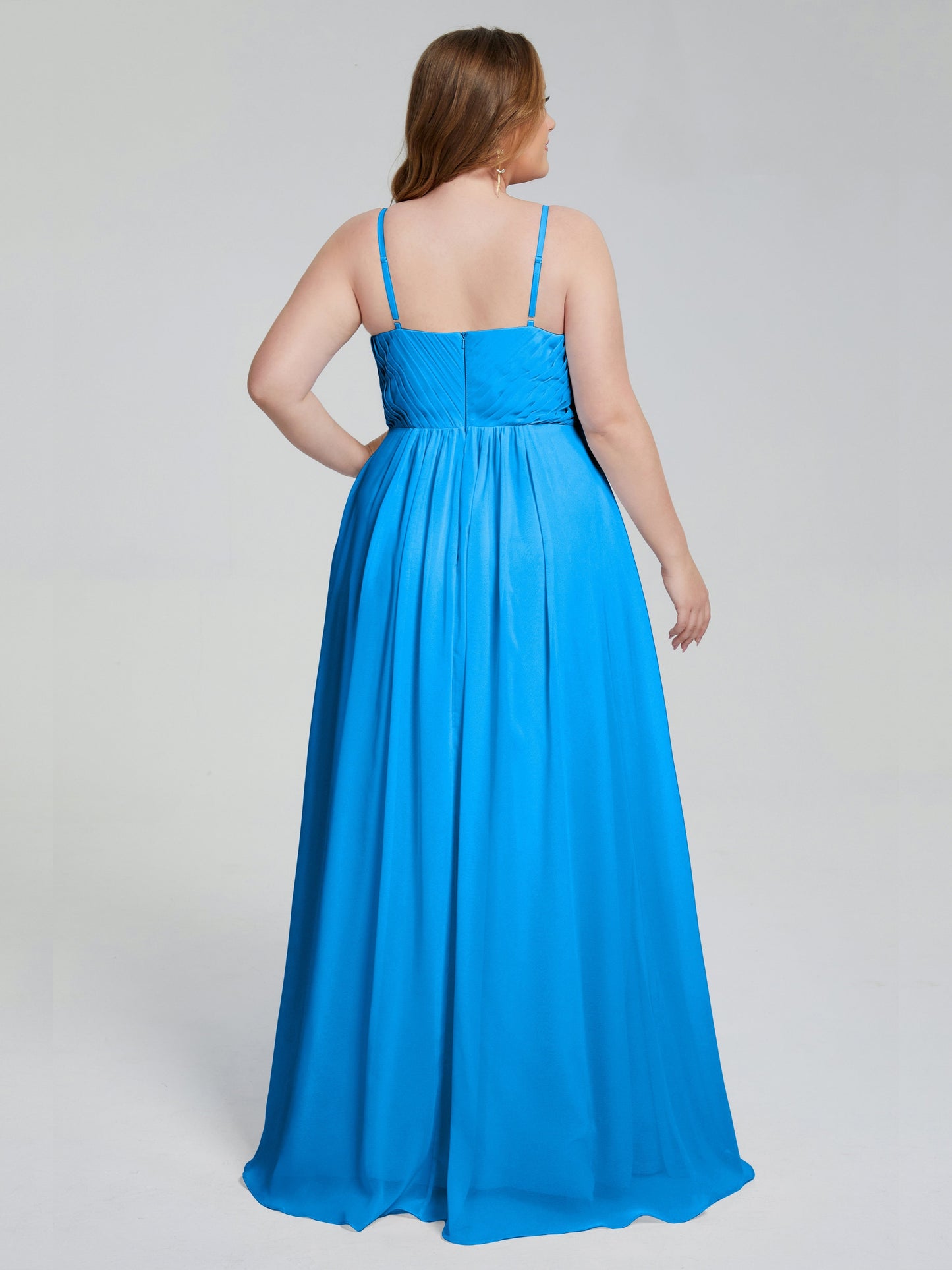 Londyn Spaghetti Straps Plus Size Long Bridesmaid Dresses