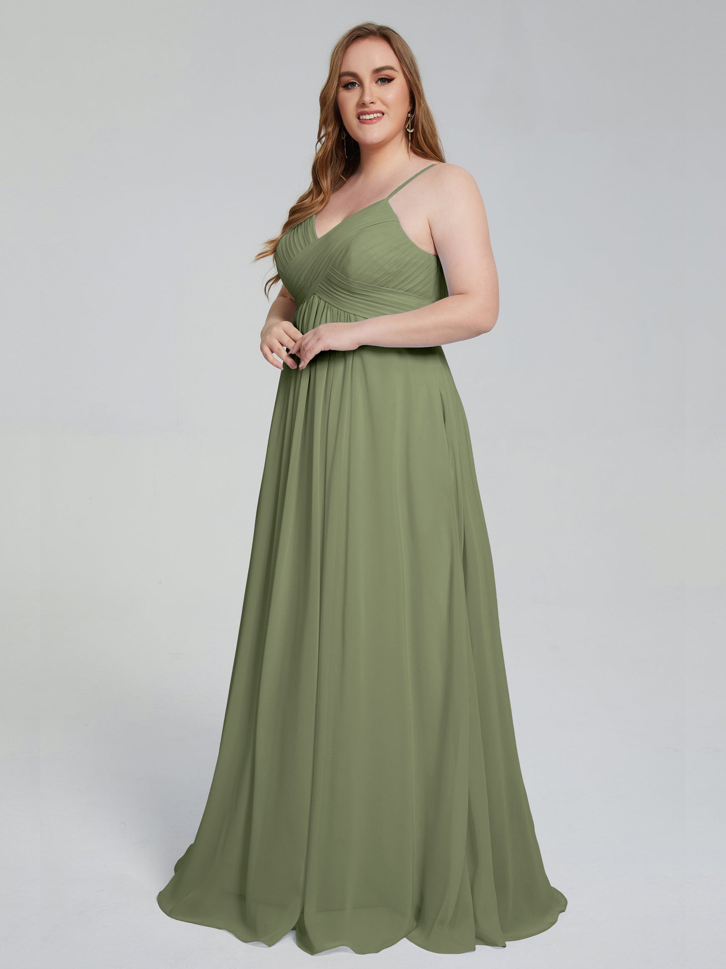 Londyn Spaghetti Straps Plus Size Long Bridesmaid Dresses