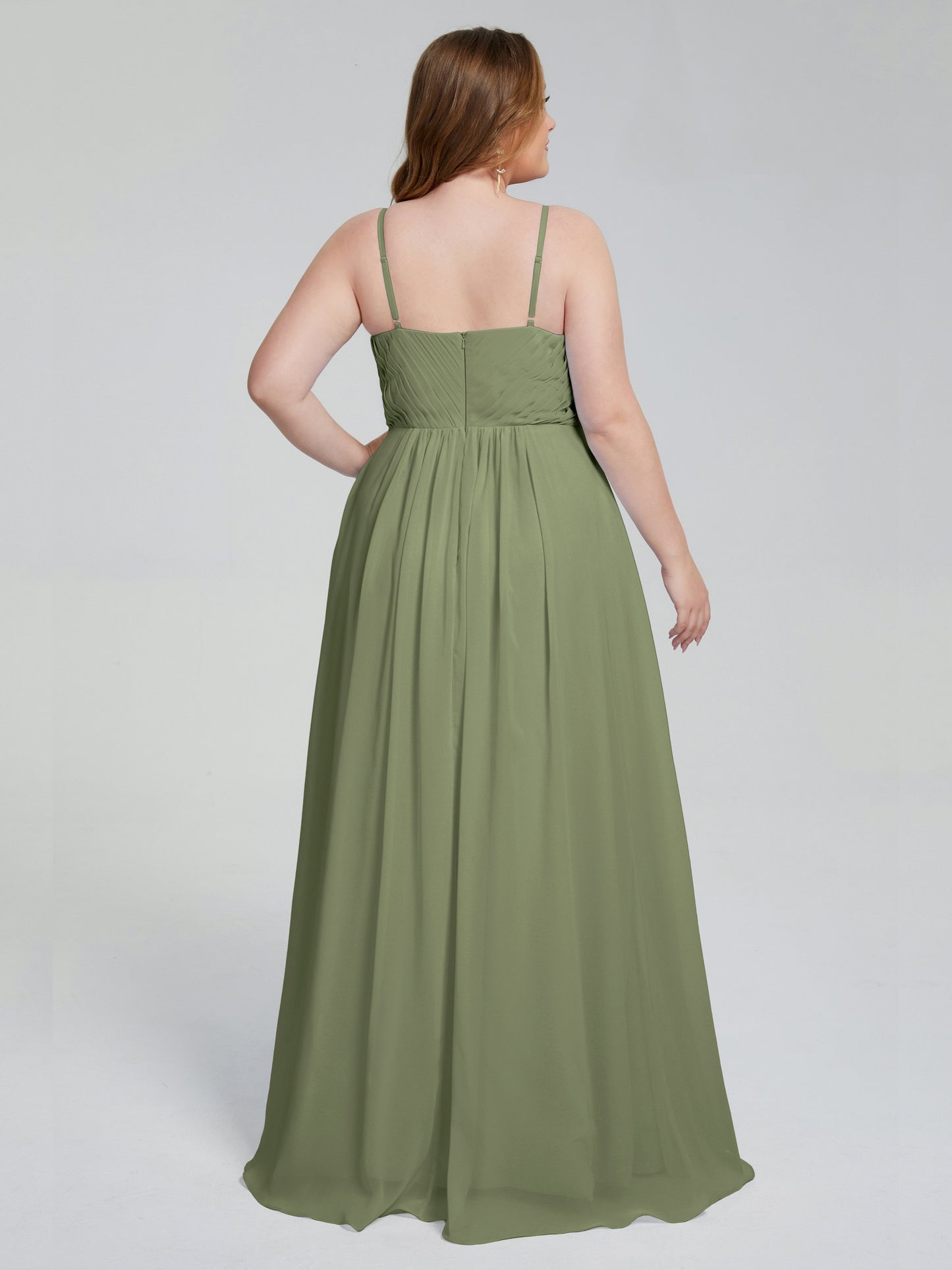 Londyn Spaghetti Straps Plus Size Long Bridesmaid Dresses