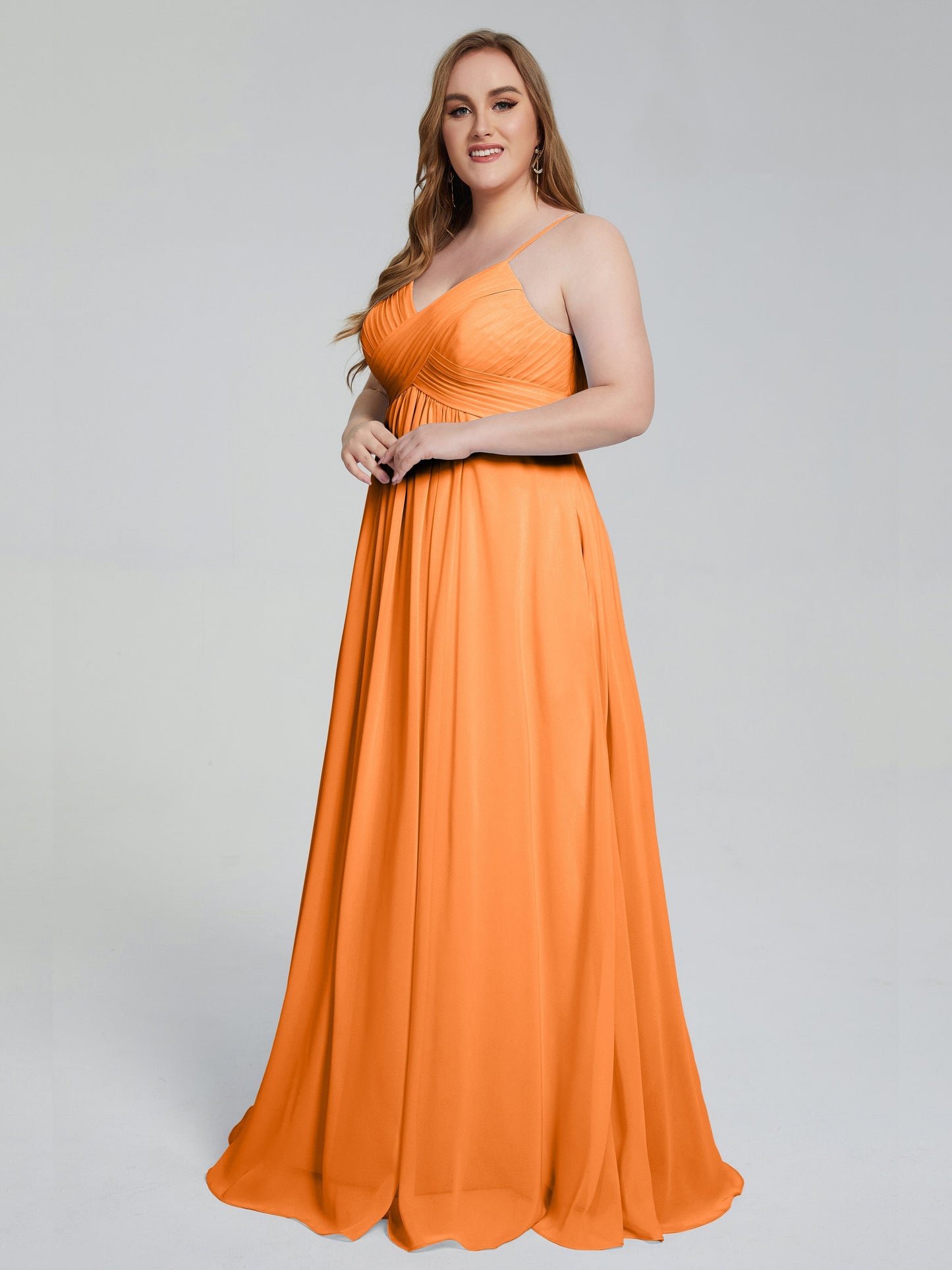 Londyn Spaghetti Straps Plus Size Long Bridesmaid Dresses