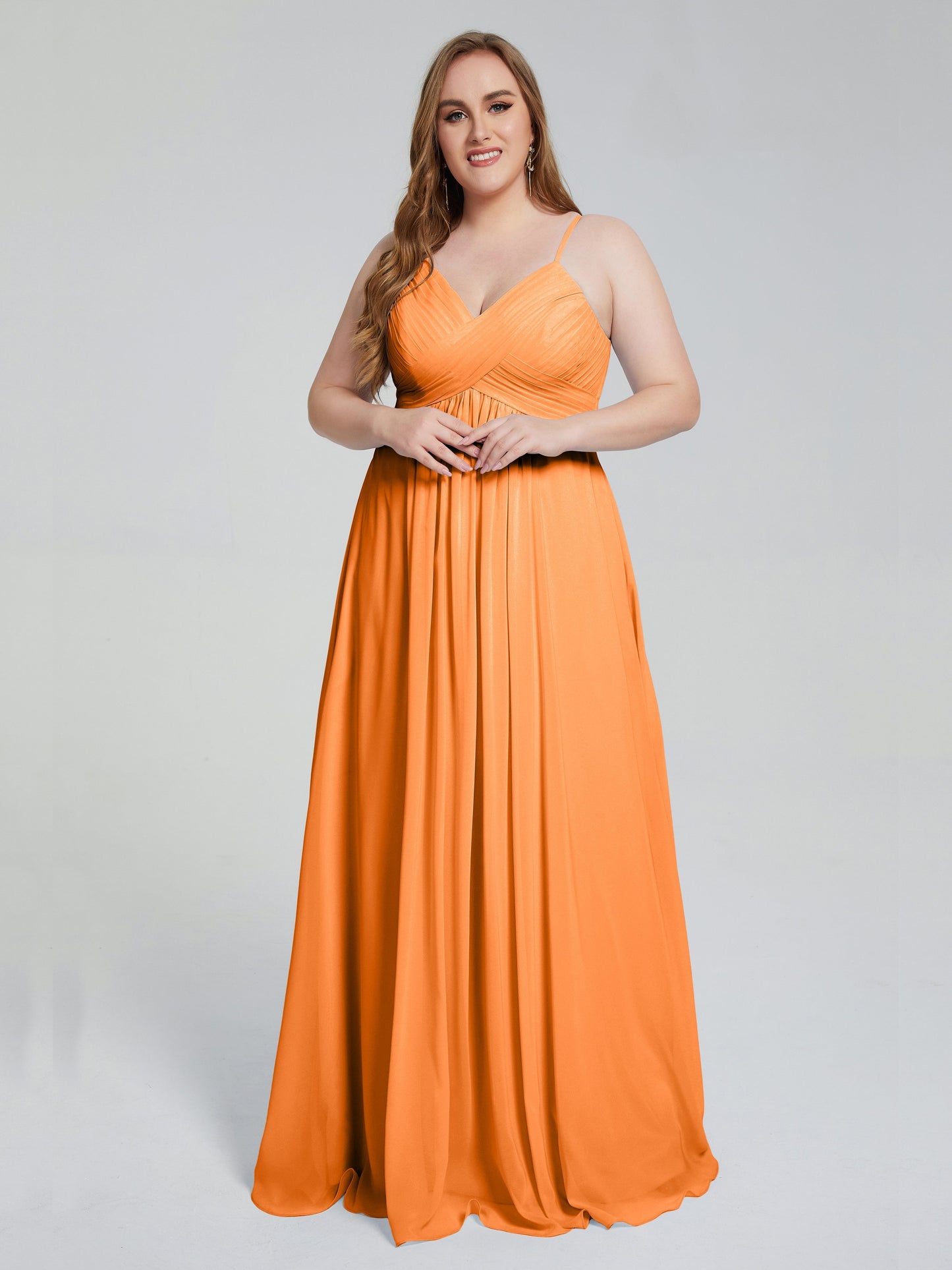 Londyn Spaghetti Straps Plus Size Long Bridesmaid Dresses