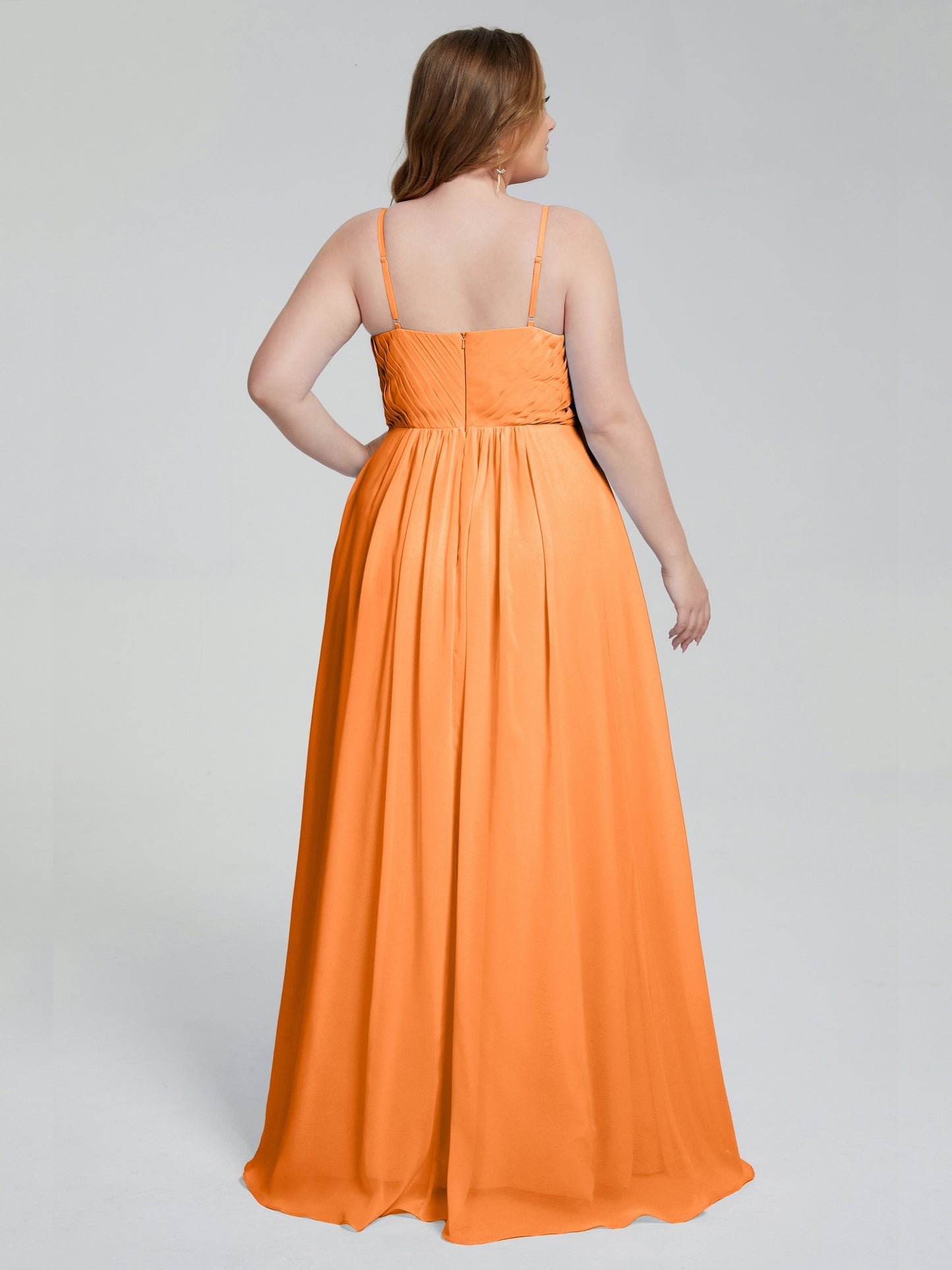 Londyn Spaghetti Straps Plus Size Long Bridesmaid Dresses