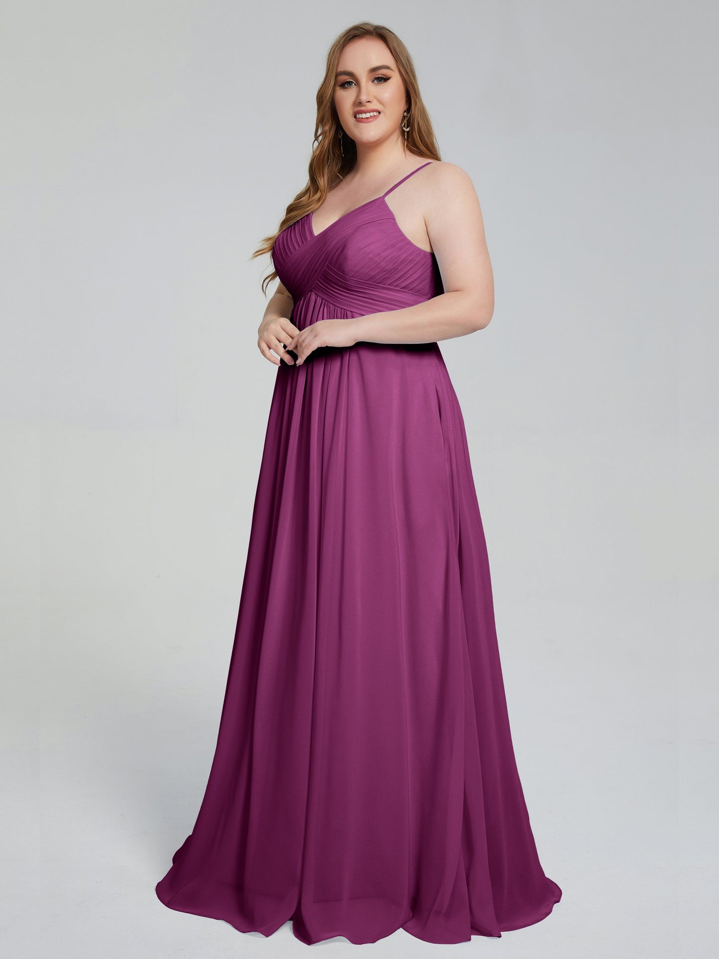 Londyn Spaghetti Straps Plus Size Long Bridesmaid Dresses