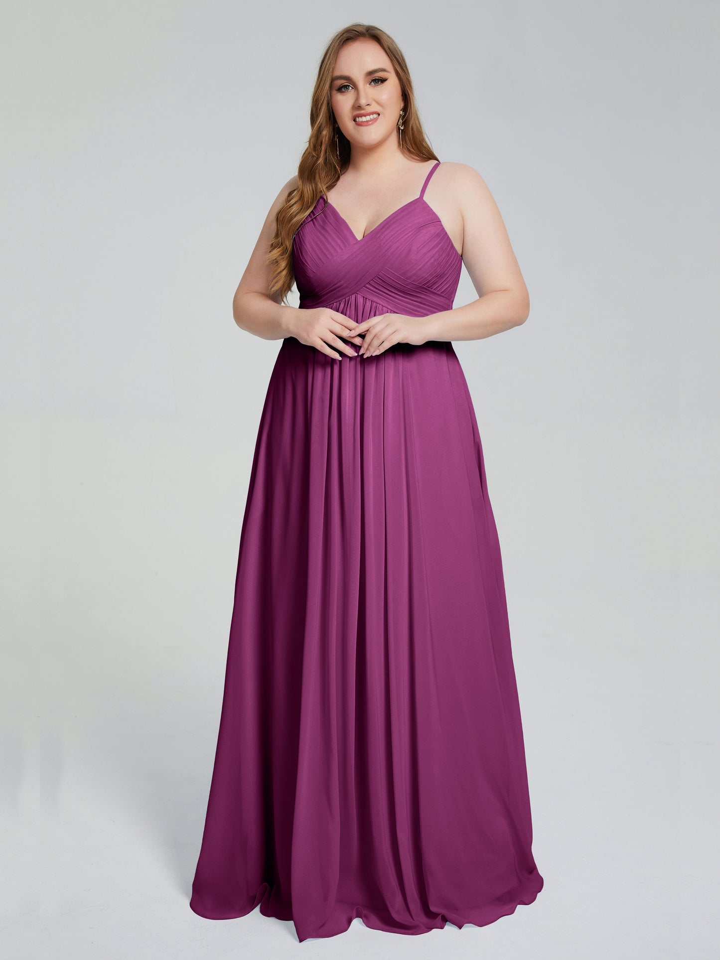 Londyn Spaghetti Straps Plus Size Long Bridesmaid Dresses